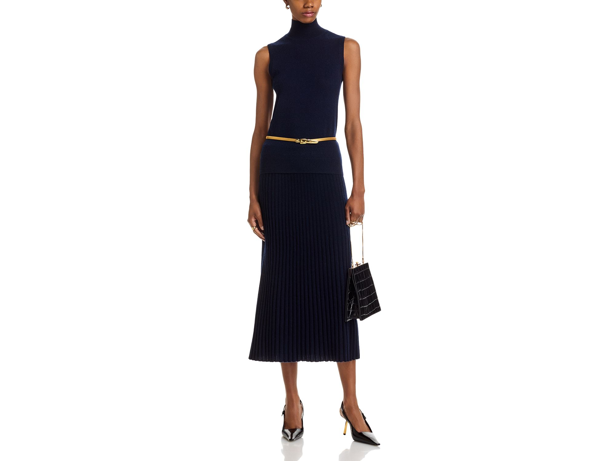 100% Cashmere Ribbed Midi Skirt - Exclusive — Image 5