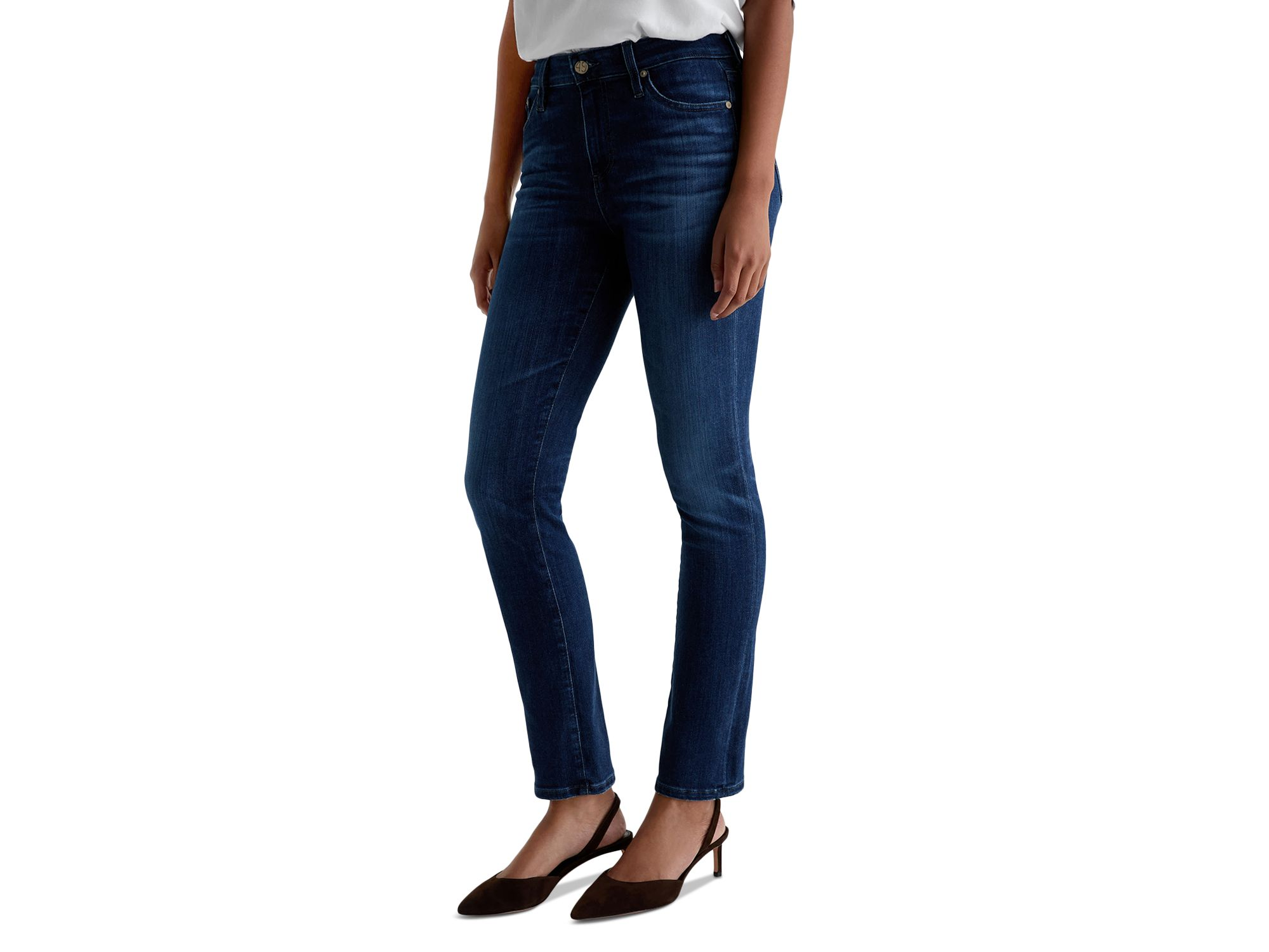 Mari Mid Rise Slim Straight Jeans in 5 Years Blue — Image 6