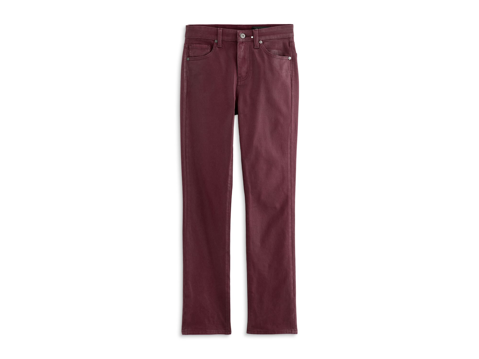 Mari Coated Mid Rise Slim Jeans in Winery — Image 6