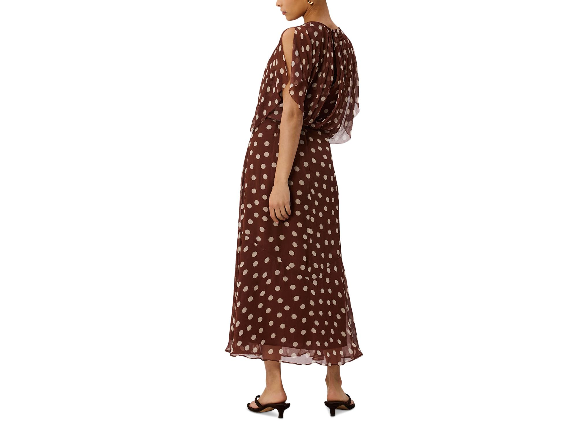 Petites Polka Dot Print Midi Dress — Image 4