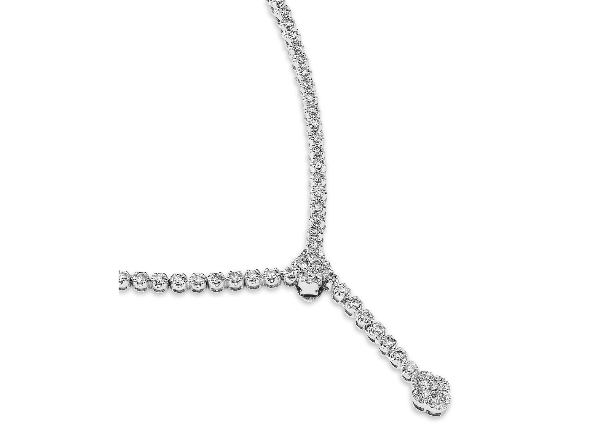 Diamond Lariat Necklace in 14K White Gold, 4.0 tcw — Image 3