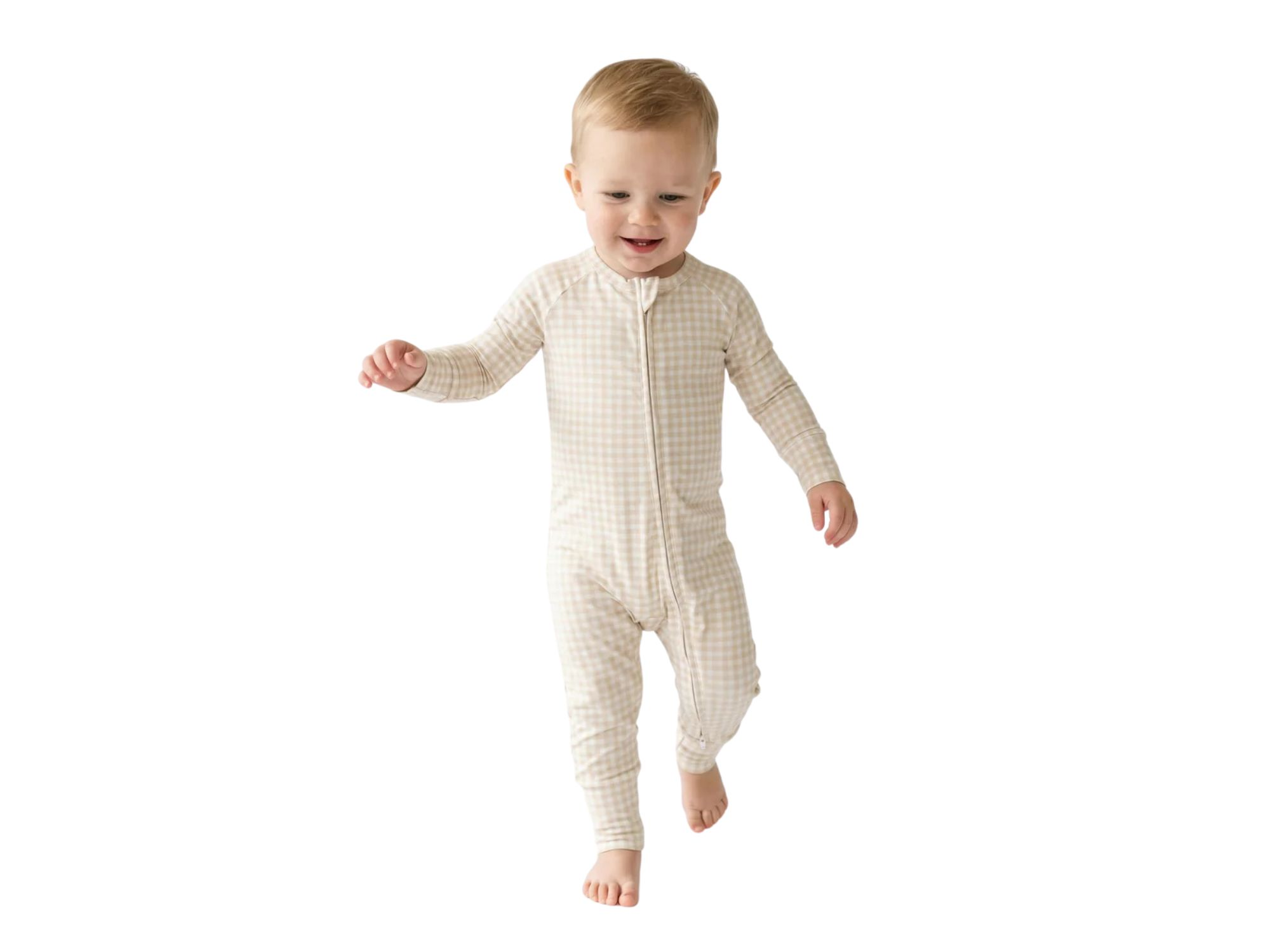 Boys' Sandstone Gingham Bamboo Sleeper - Baby — Image 6