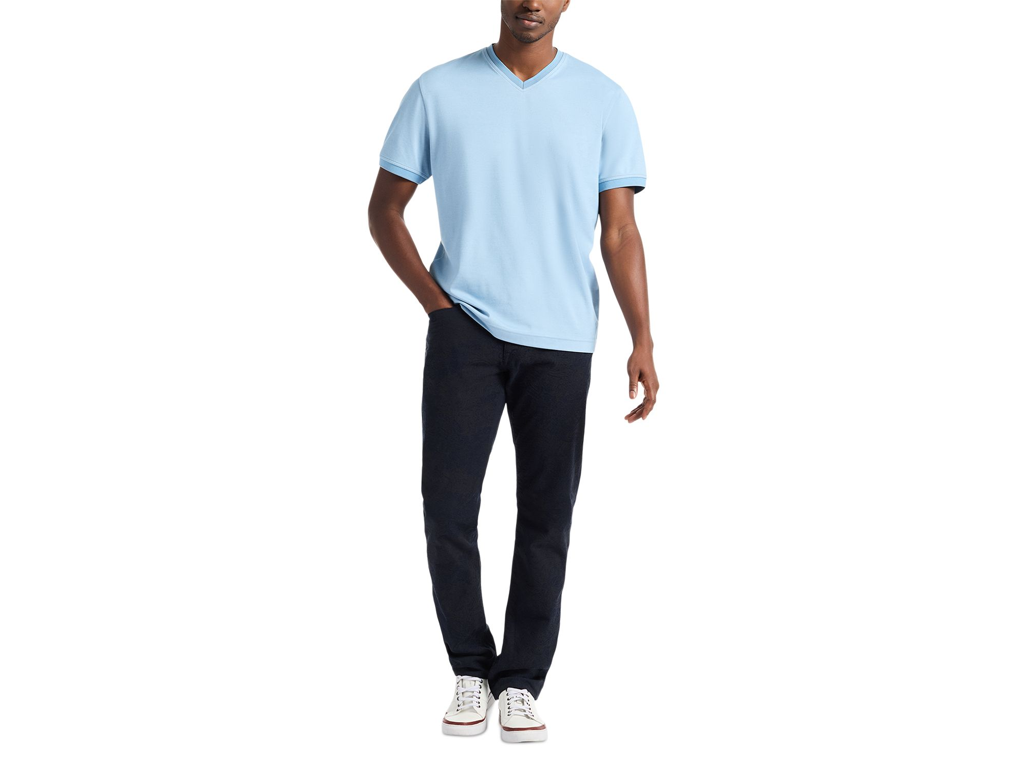 Holton Knit V Neck Tee — Image 7
