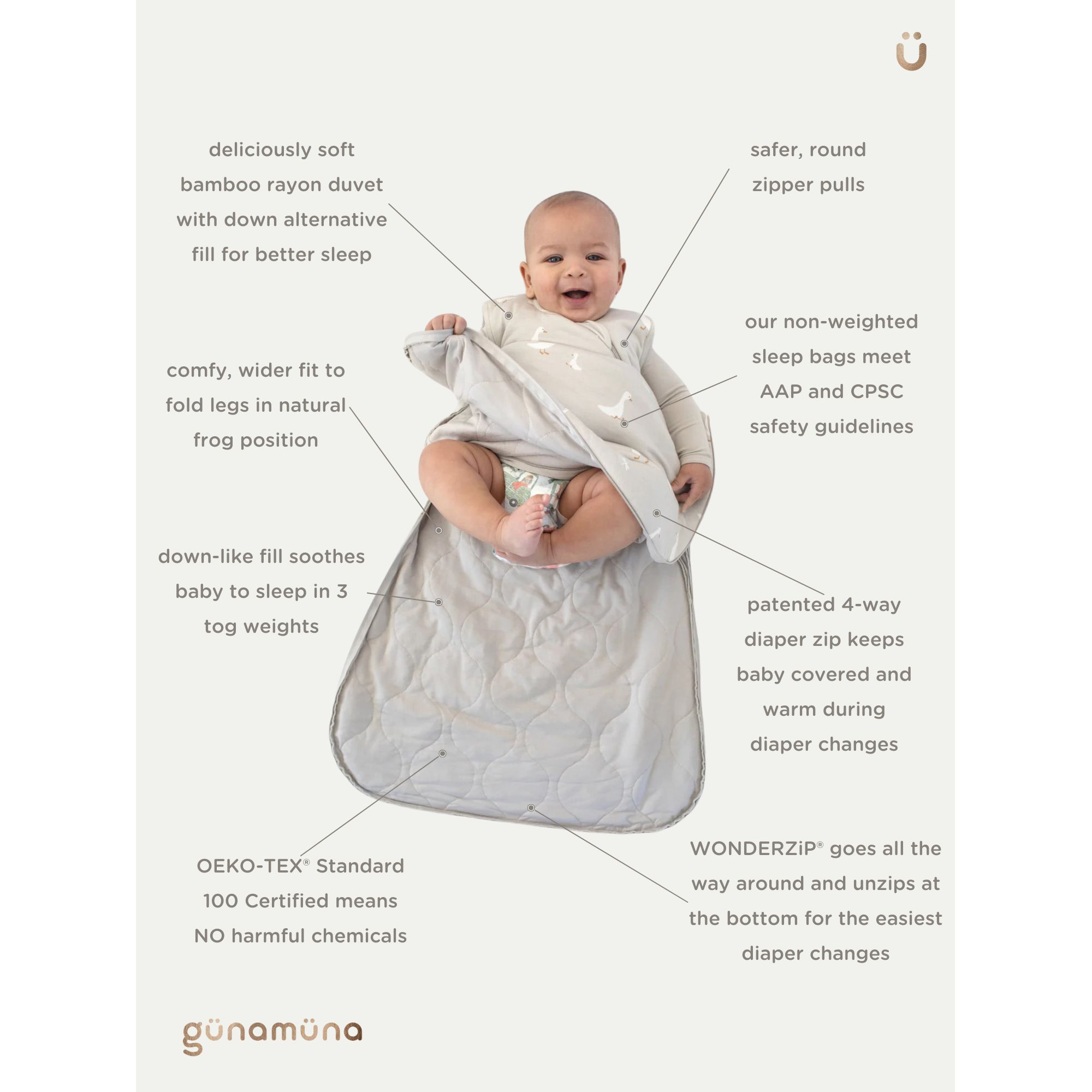 Unisex Sleep Bag Duvet 1.0 TOG – Baby, Little Kid, — Image 3