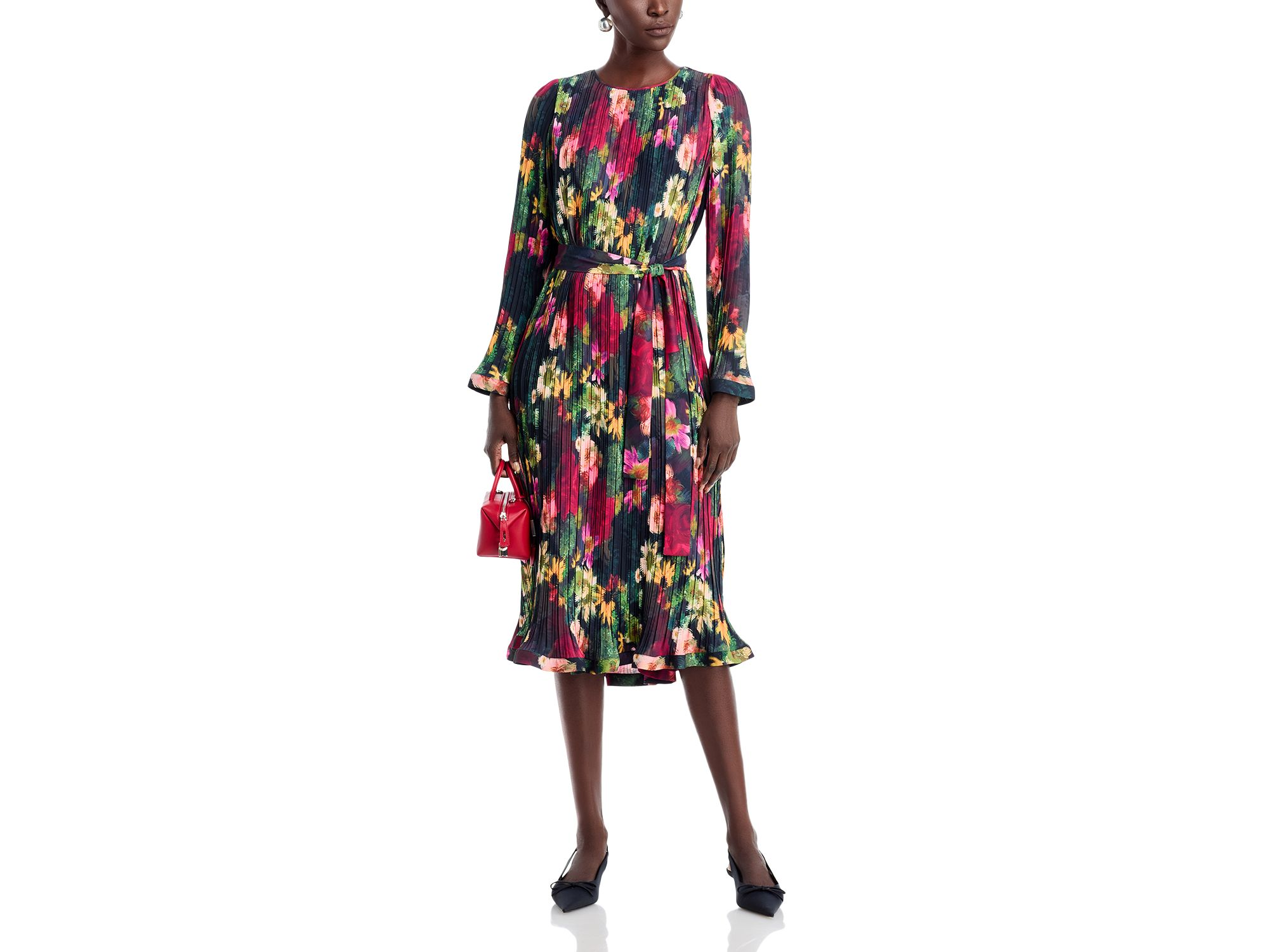 Round Neck Novelty Pleated Dress — Image 4