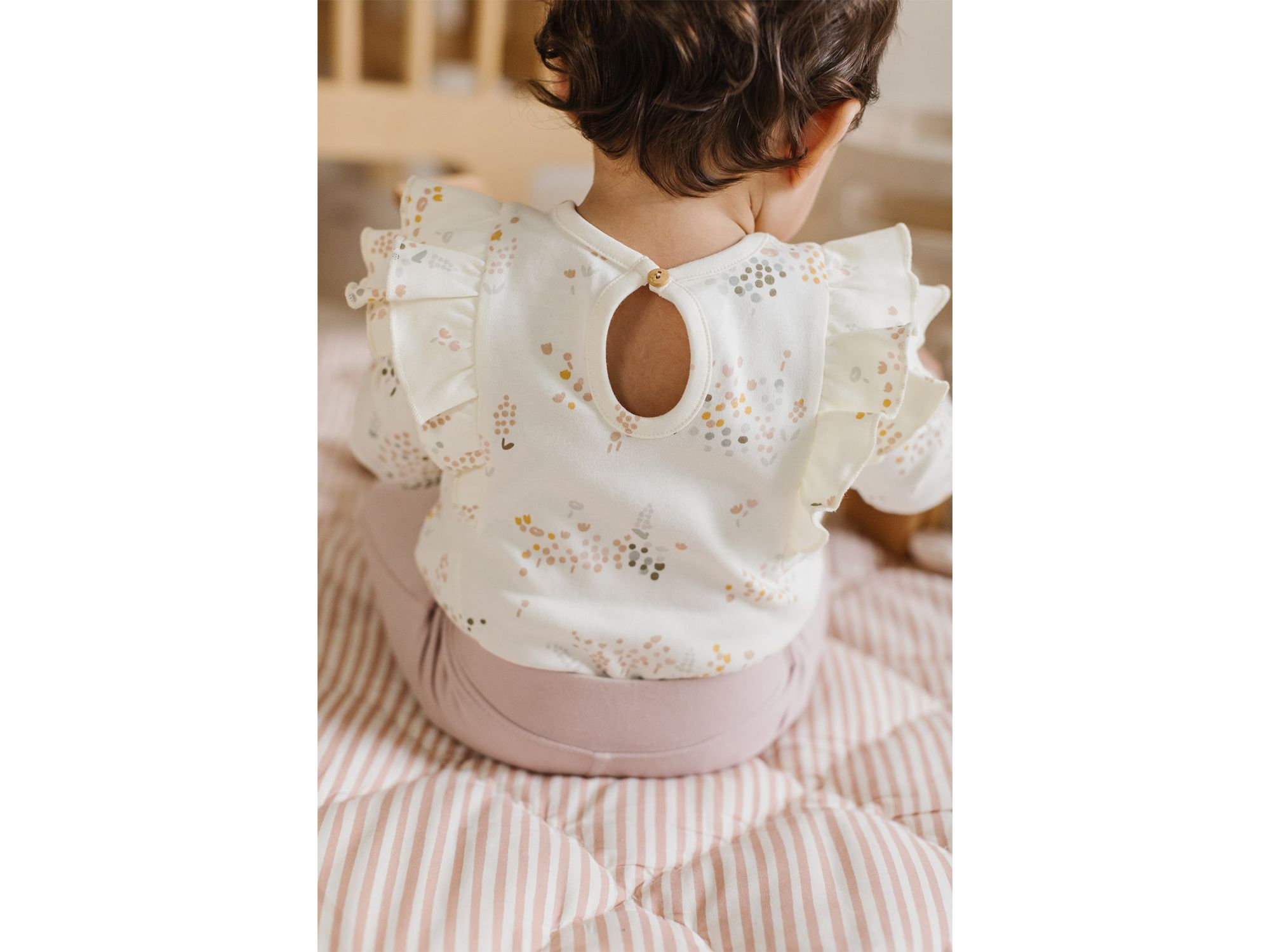 Unisex Flower Patch Flutter One Piece Bodysuit - Baby — Image 3