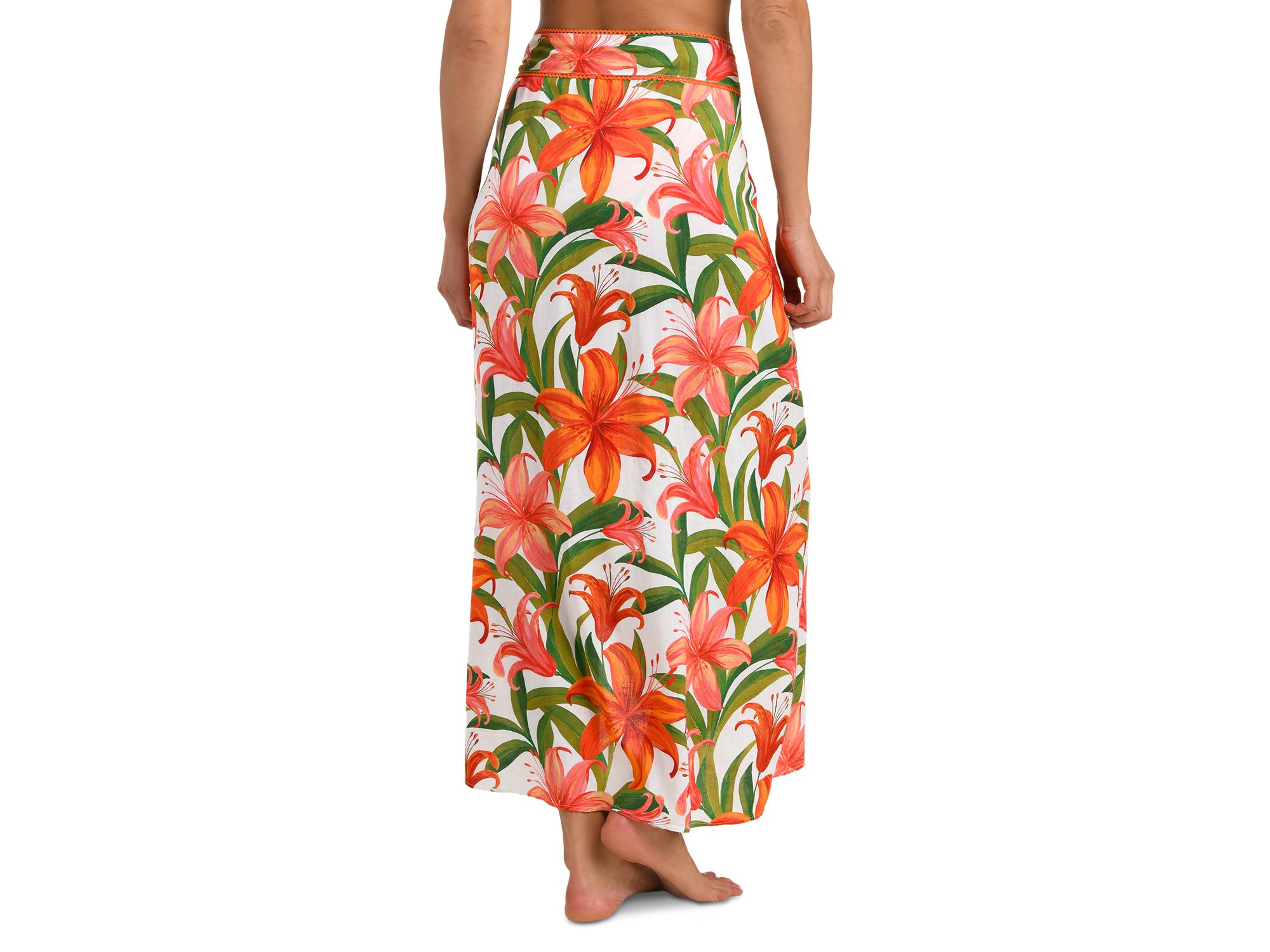 Jungle Blossoms Tie Wrap Skirt Swim Cover-Up — Image 5