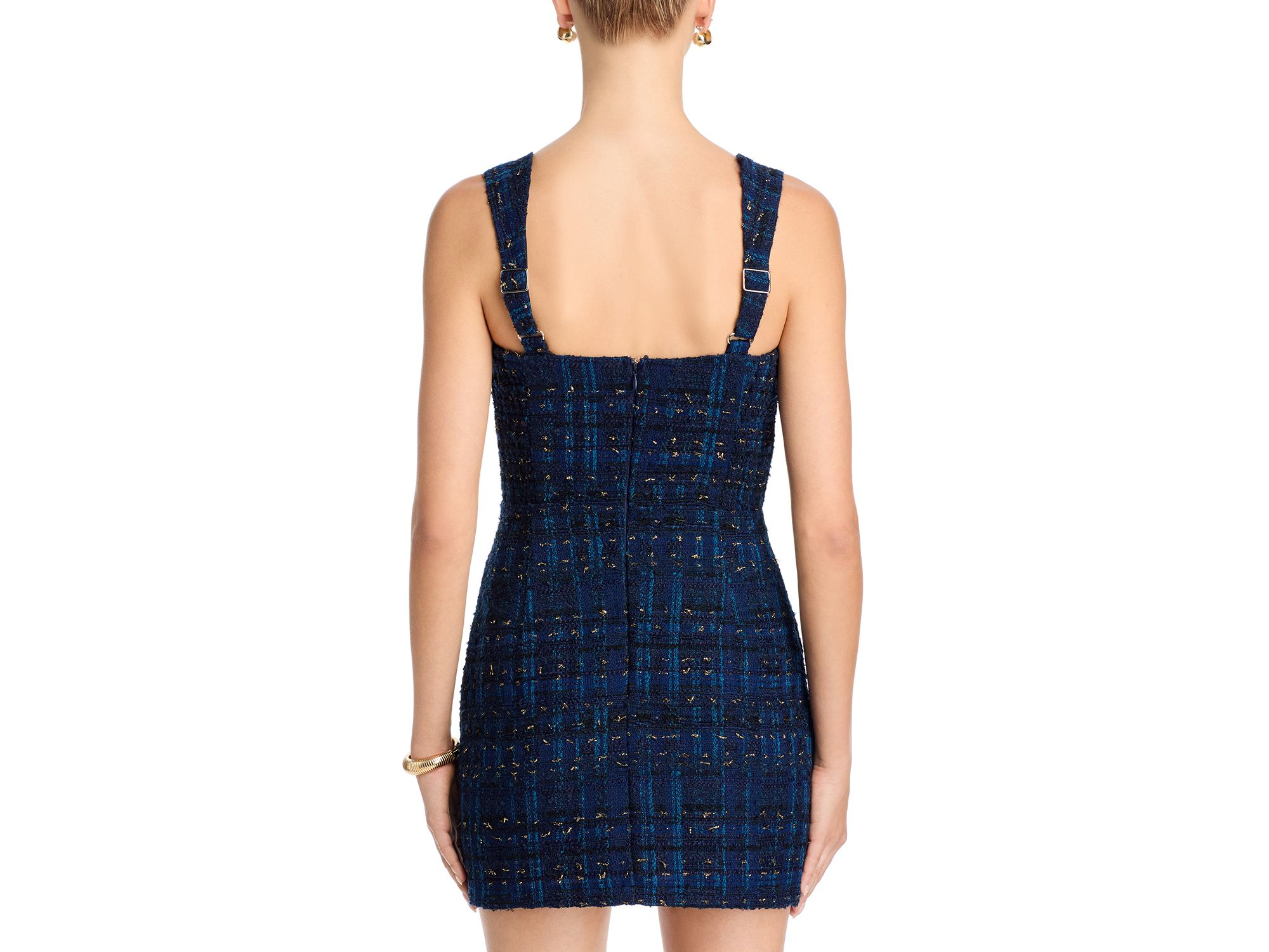 Metallic Tweed Mini Dress - Exclusive — Image 3
