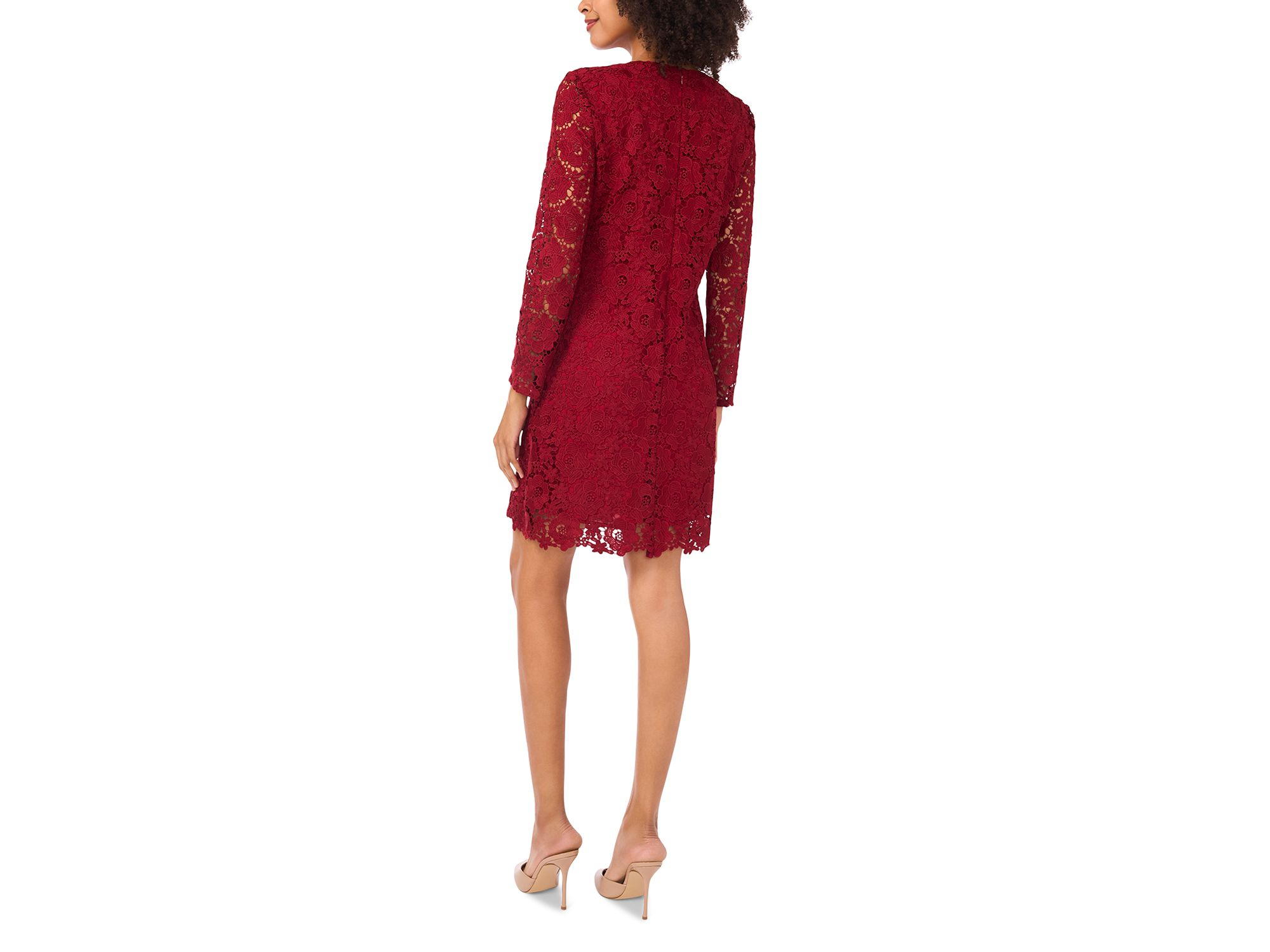 Bow Trim Floral Lace Dress — Image 3