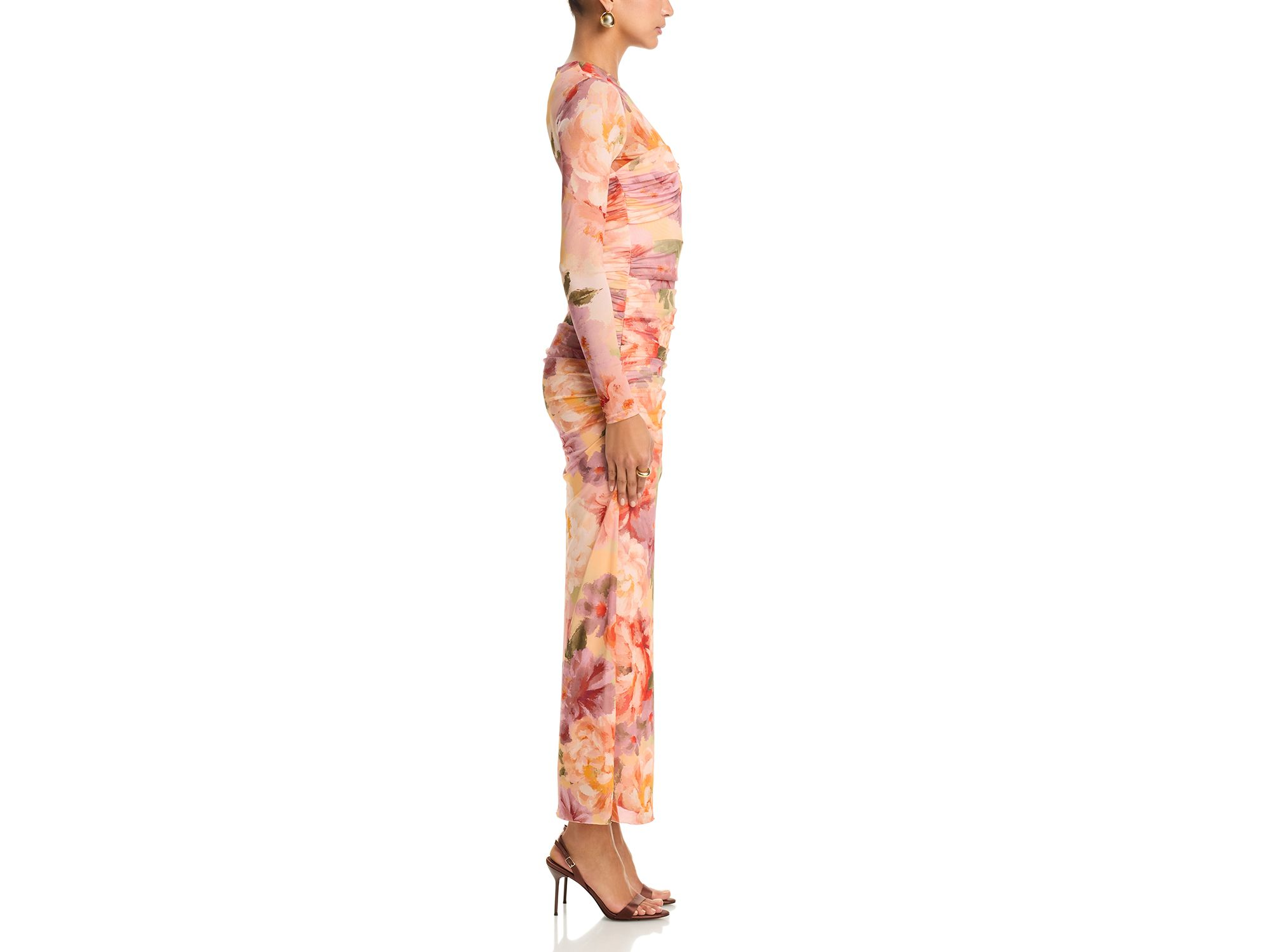 Mesh Long Sleeve Midi Dress - Exclusive — Image 5