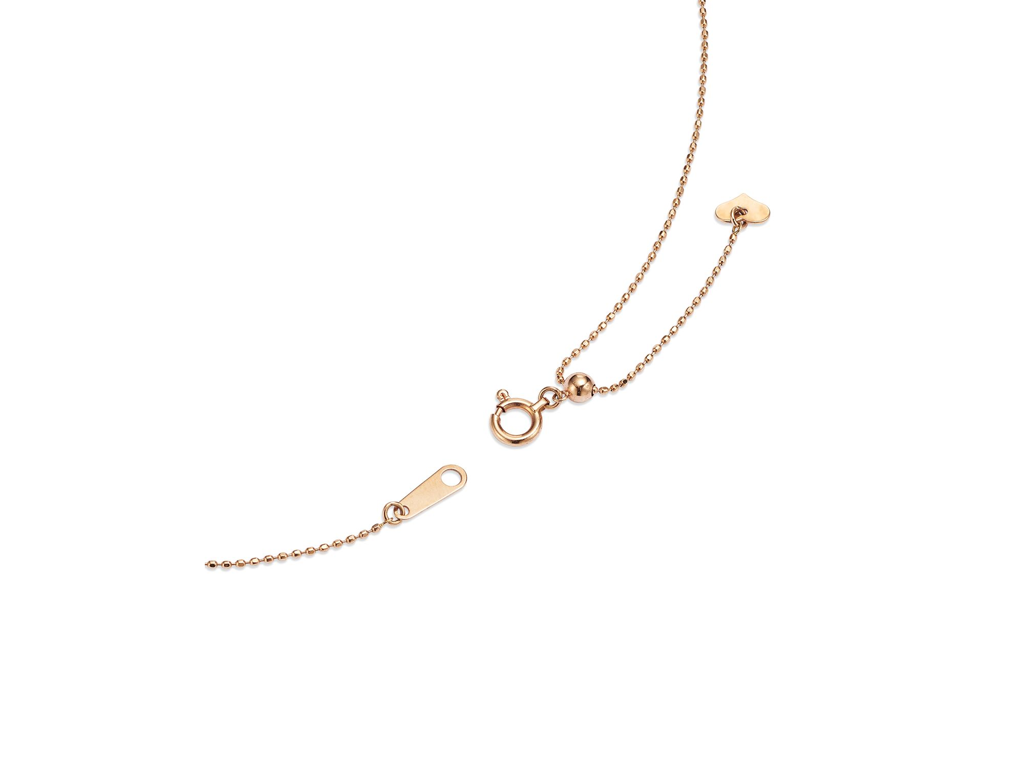 Diamond Station Droplet Necklace in 14K Rose Gold, 0.50 tcw — Image 4