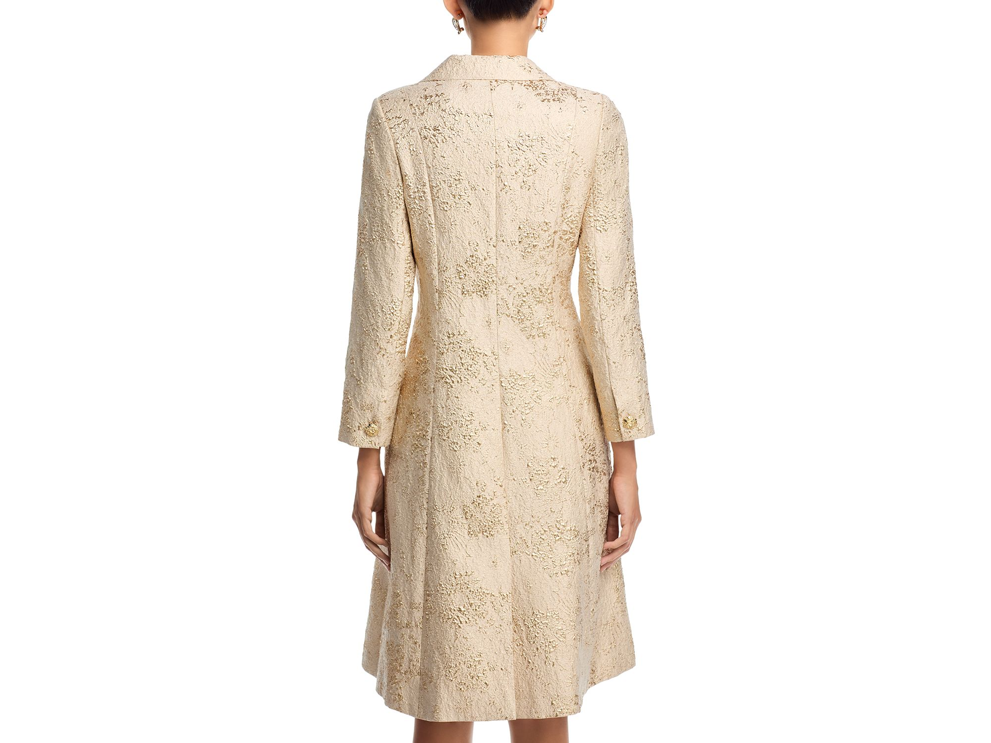 Metallic Jacquard Coat Dress — Image 3