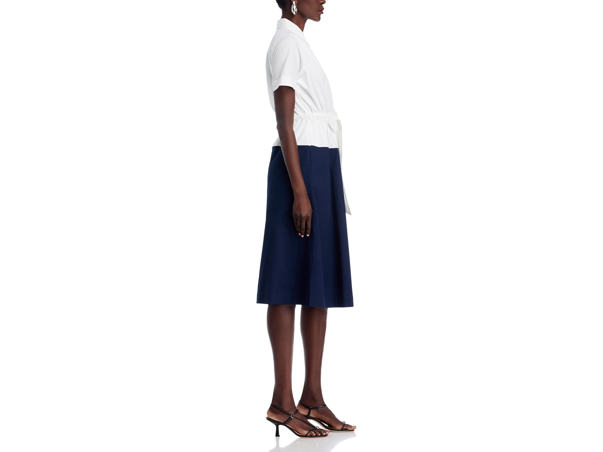Short Sleeve Button Down Colorblock Dress — Image 4