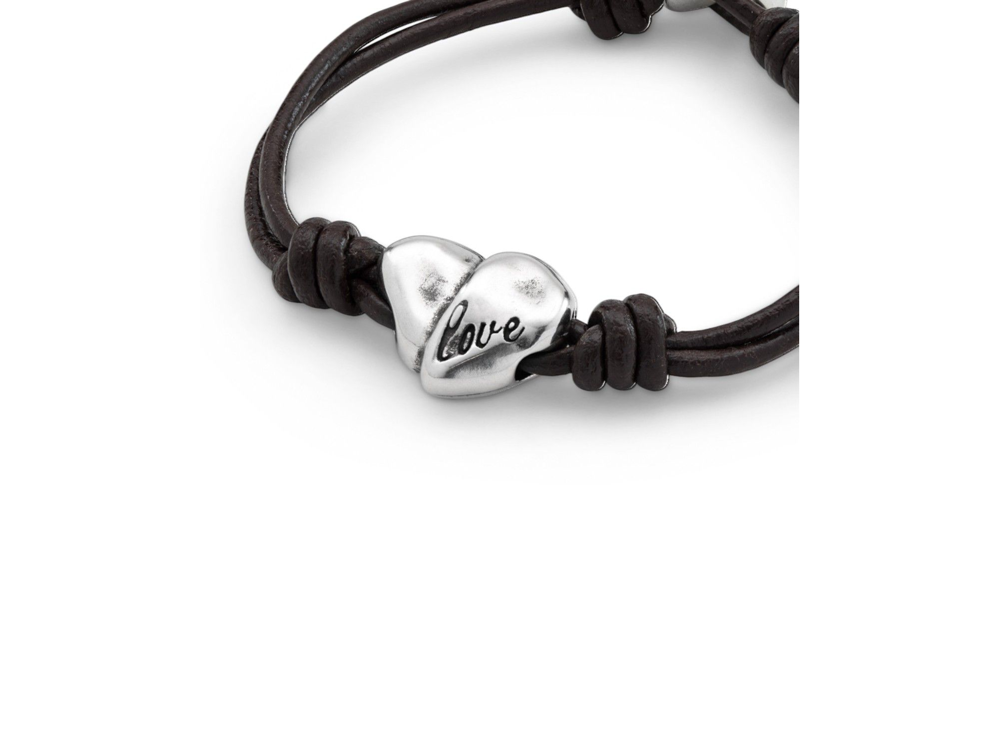 Adjustable Leather Heart Bracelet — Image 3