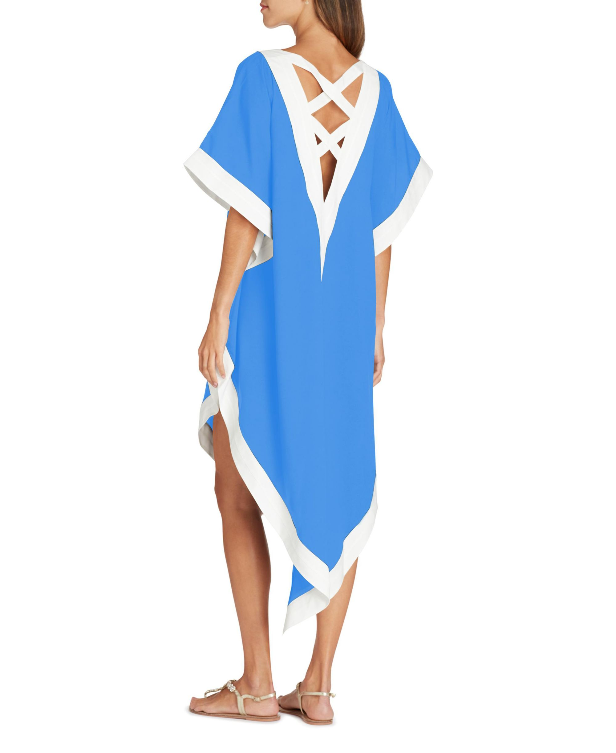 Aria High-Low Crepe de Chine Cover-up Dress — Image 3