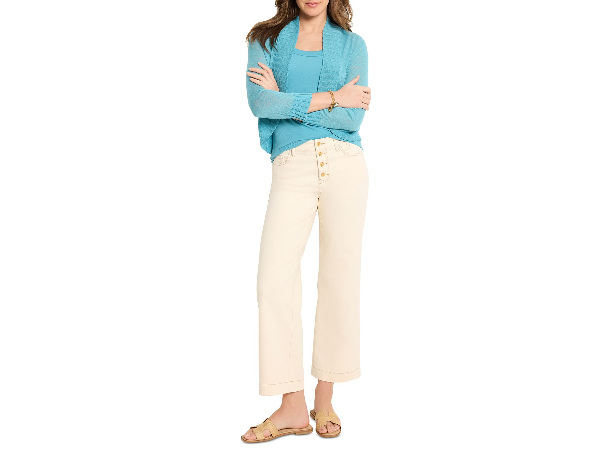 Bolero Linen Blend Cardigan Sweater — Image 4