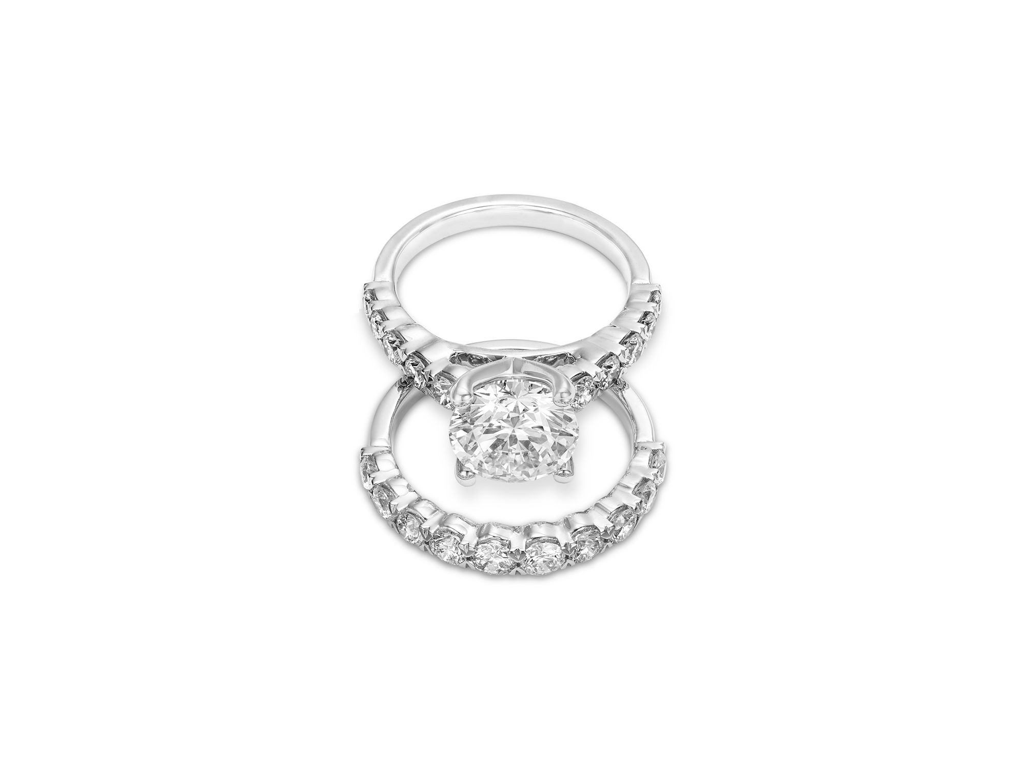 Certified Lab Grown Diamond Bridal Set in 18K White Gold, 4.75 tcw — Image 4