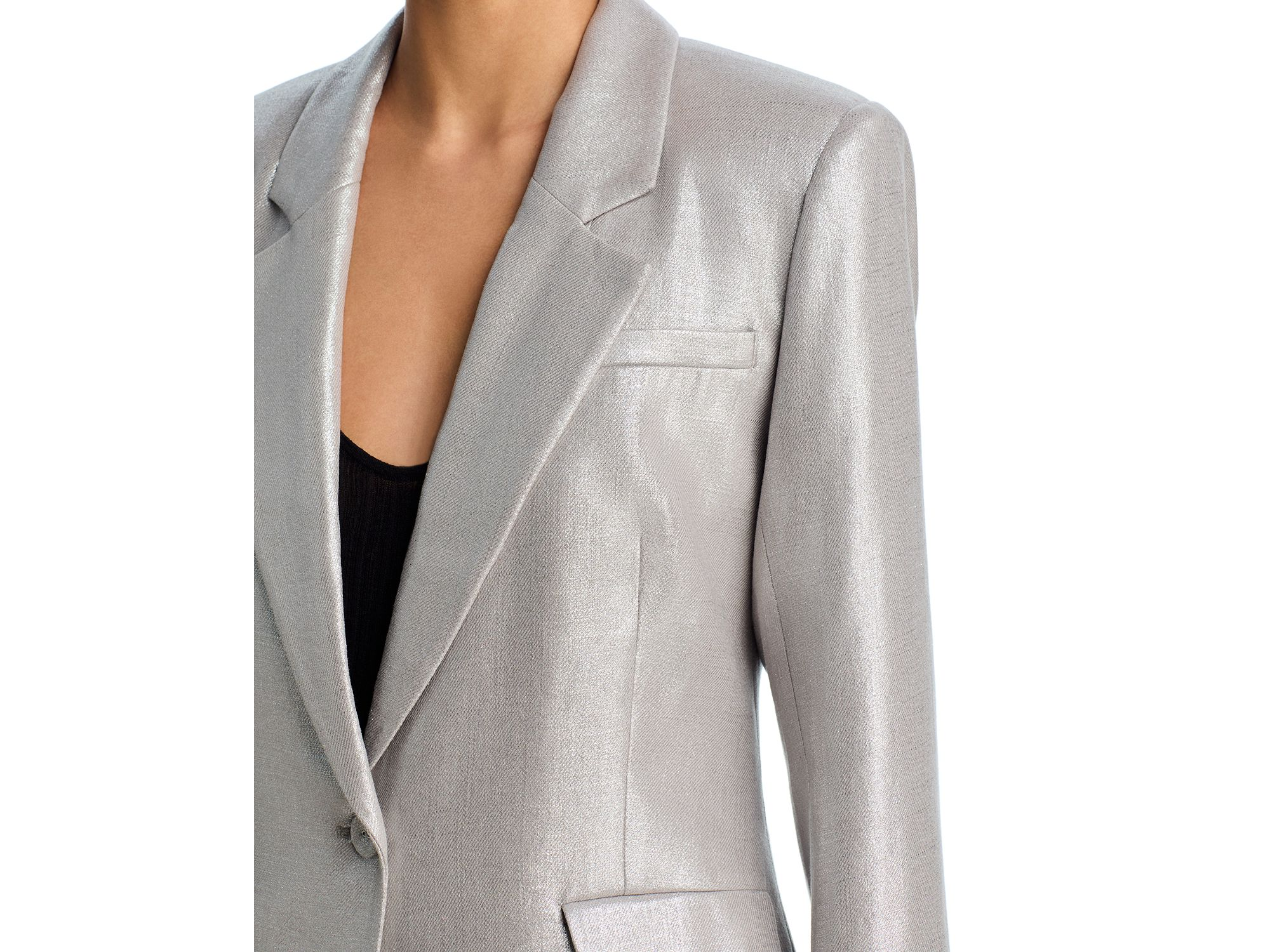 Metallic Linen Blend Blazer & Metallic Linen Blend Pants - Exclusive — Image 3