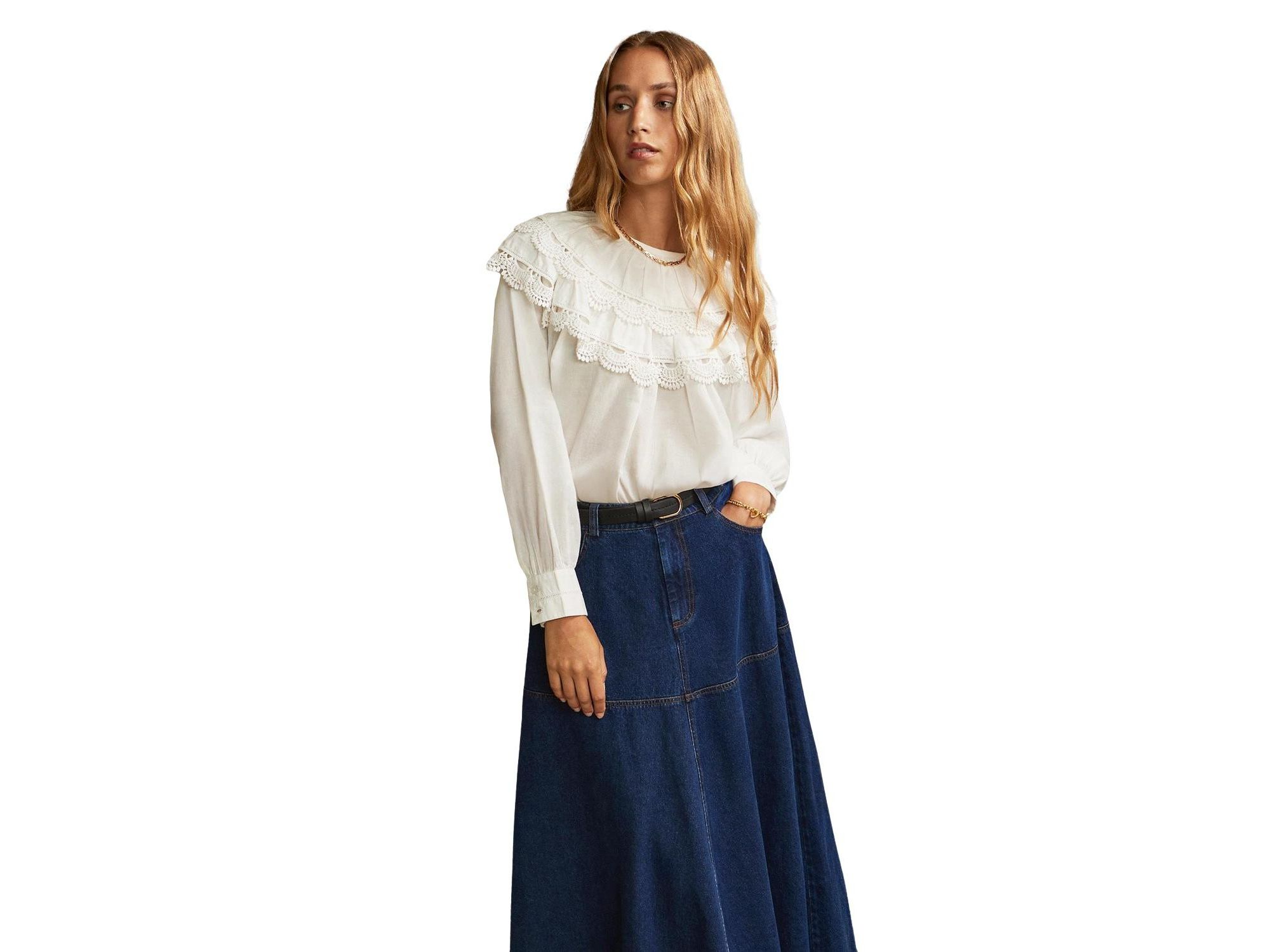 Crochet Double Frill Blouse — Image 3