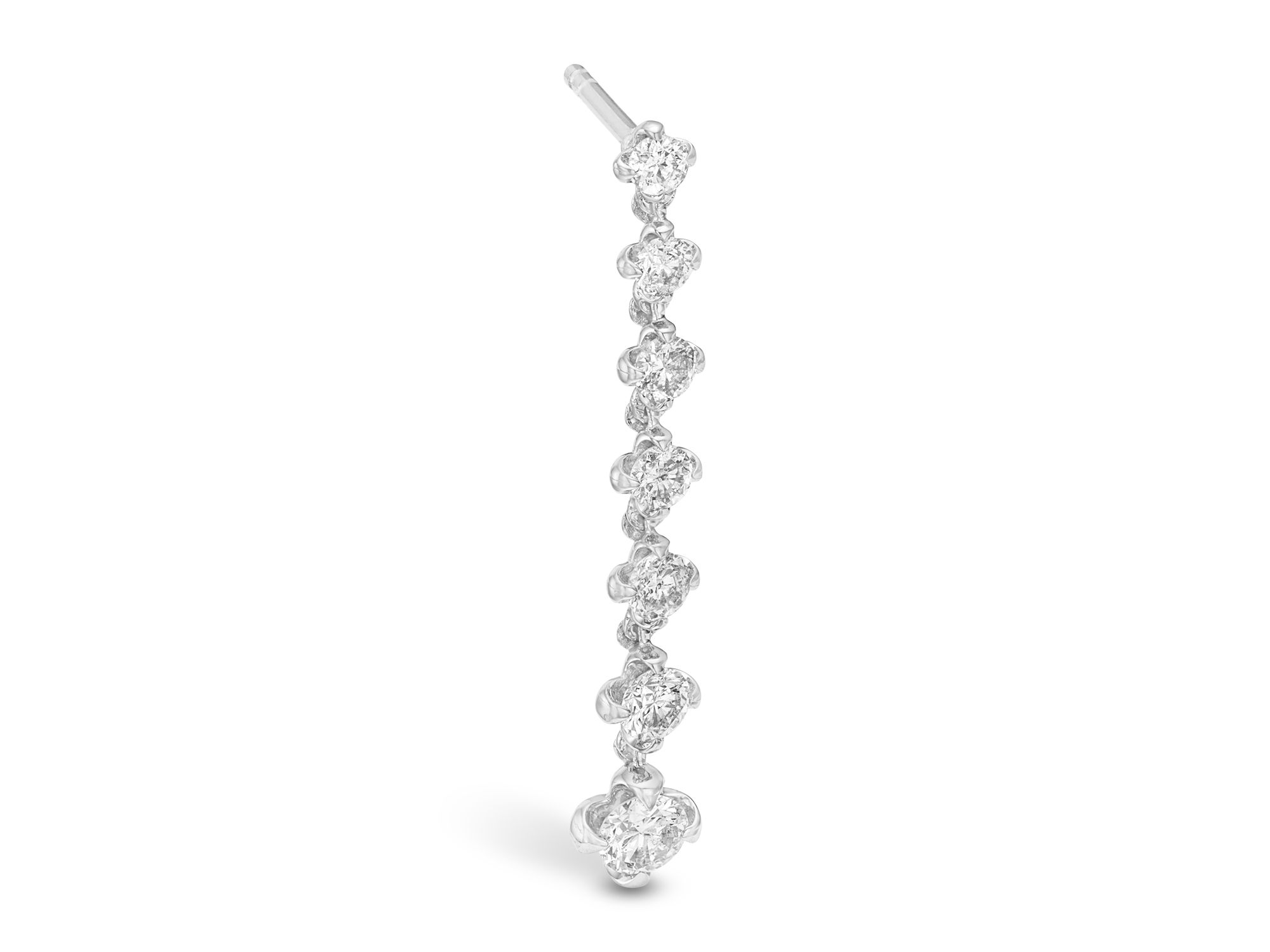Diamond Linear Earrings in 14K White Gold, 1.0 tcw — Image 3