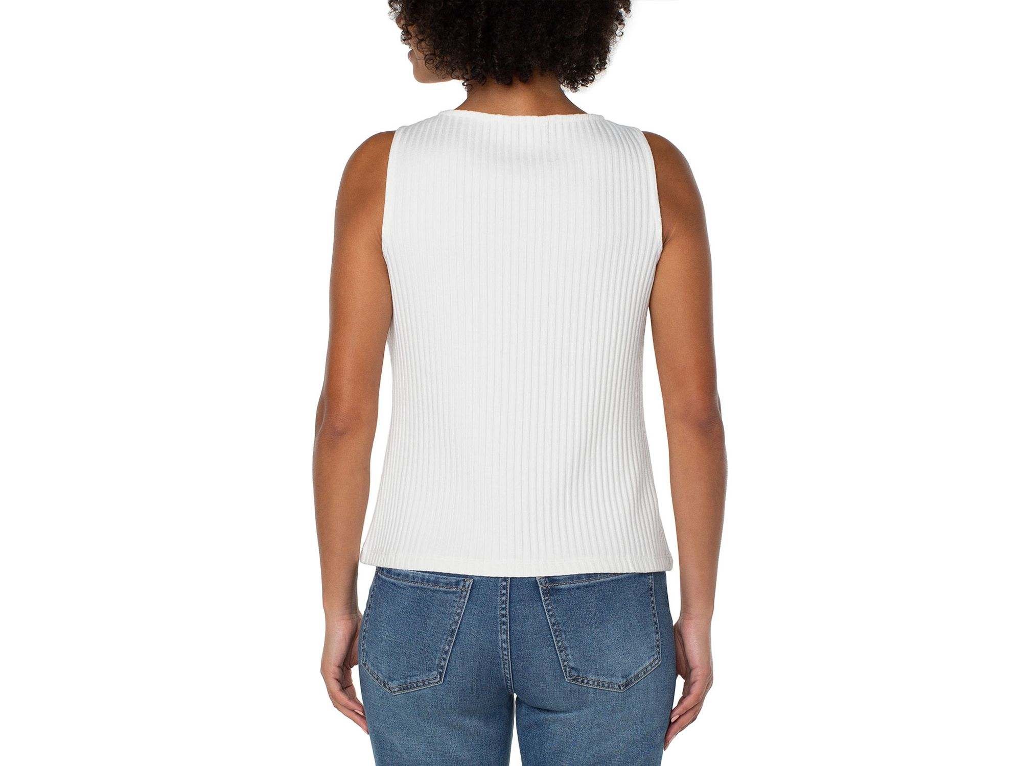 Ribbed Knit Boat Neck Tank Top — Image 4