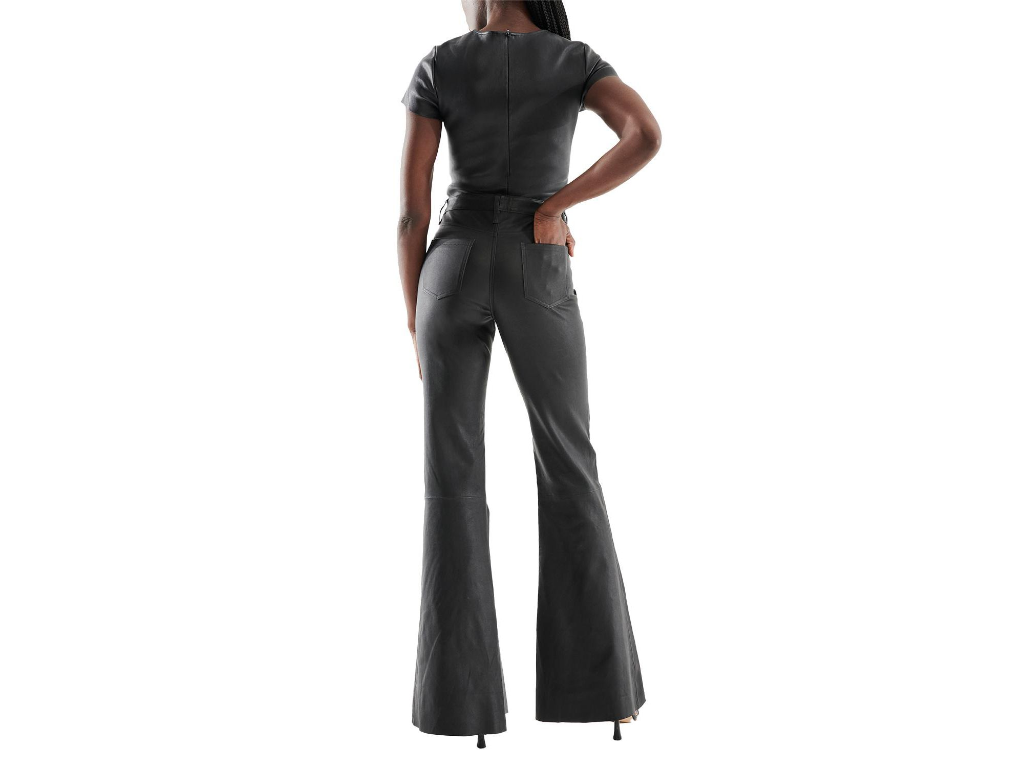 Robbie Stretch Leather Flares — Image 3