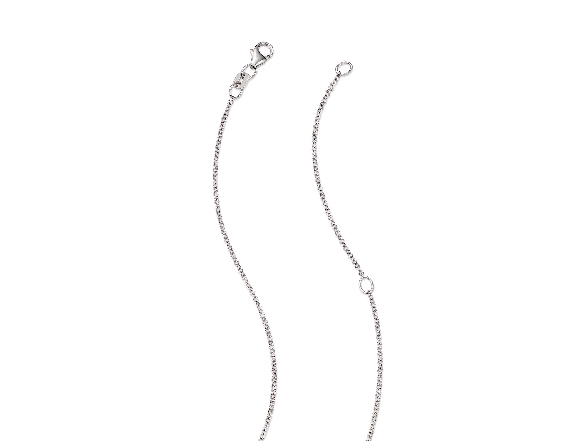 Blue Sapphire & Diamond Evil Eye Pendant Necklace in 14K White Gold, 18" — Image 5