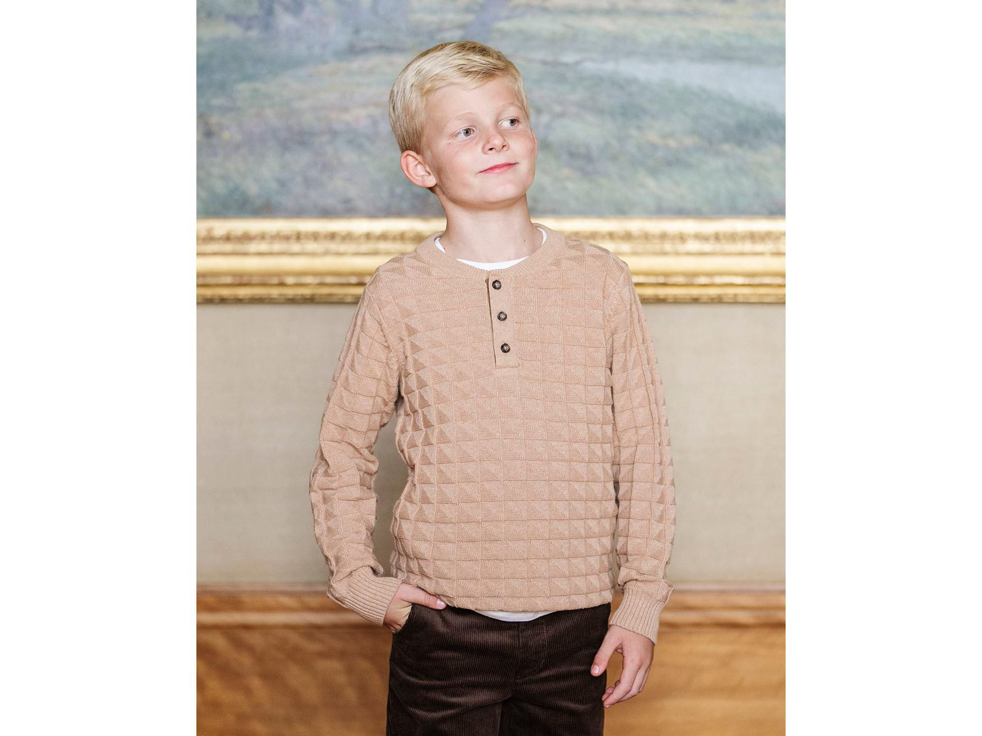 Boys' Organic Long Sleeve Henley Pullover Sweater with Elbow Patches - Little Kid, Big Kid — Image 4