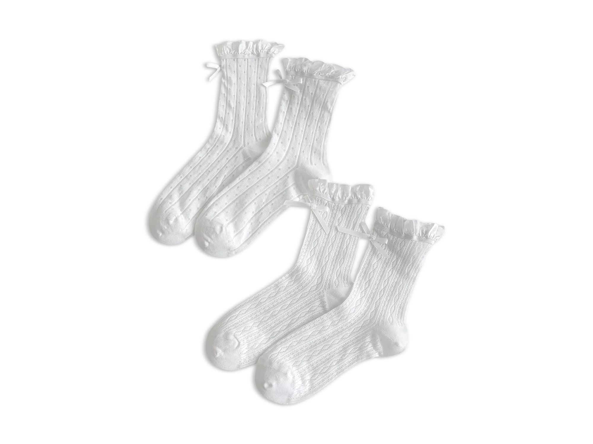 The Coquette Sheer Ribbon Socks - Set of Two — Image 3