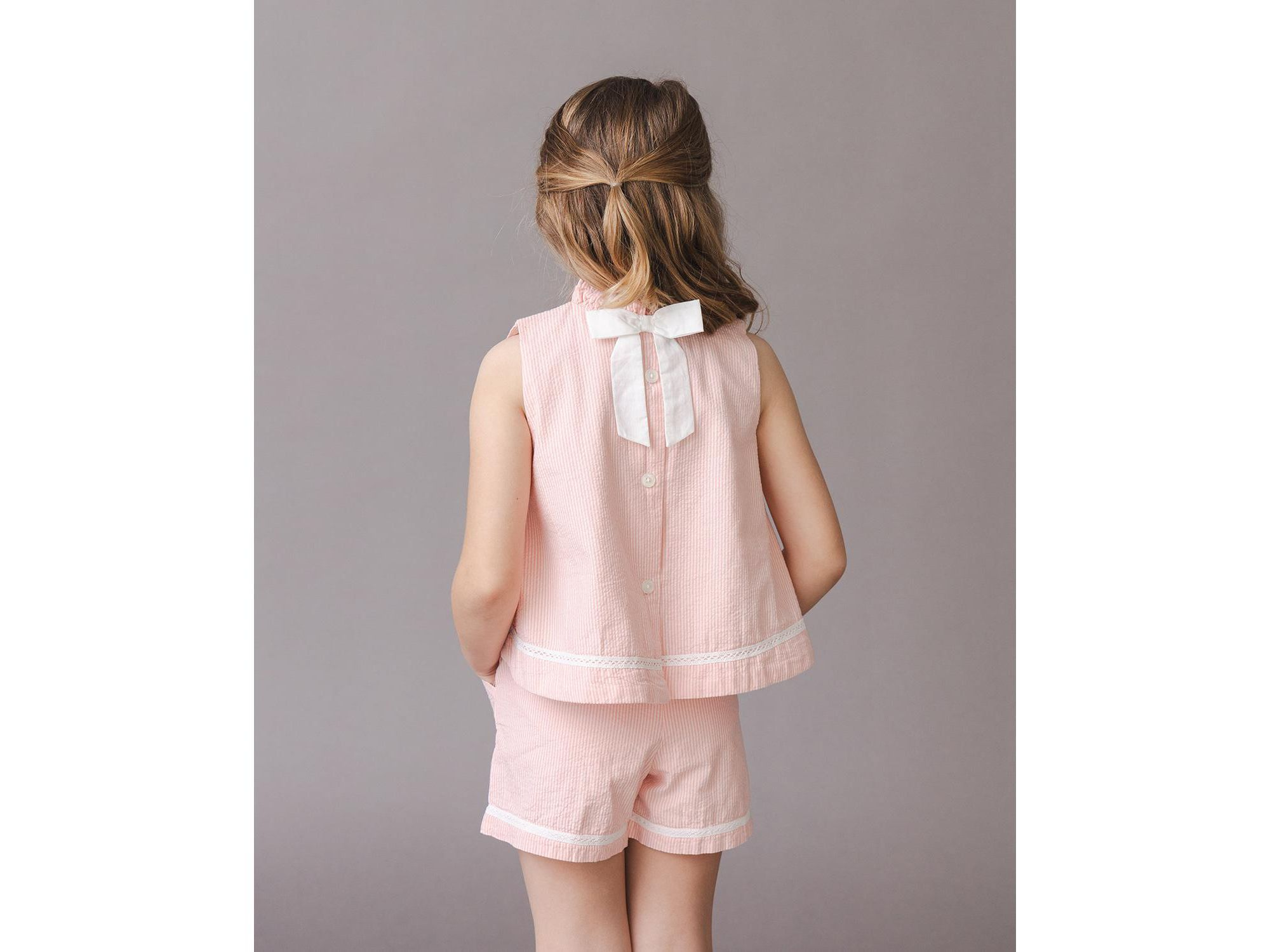 Girls' Organic Ruffle Neck Seersucker Top - Little Kid, Big Kid — Image 5