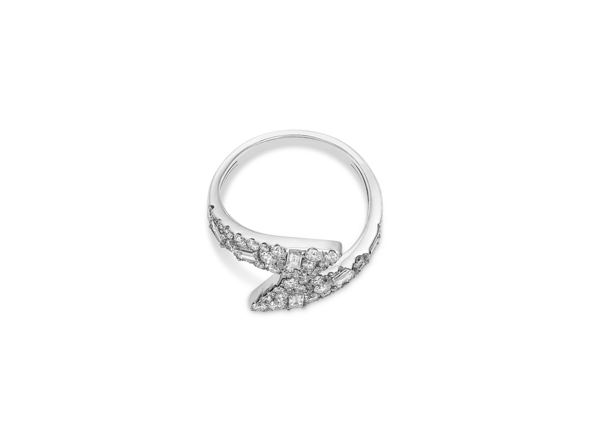 Diamond Bypass Ring in 14K White Gold, 1.25 tcw — Image 3