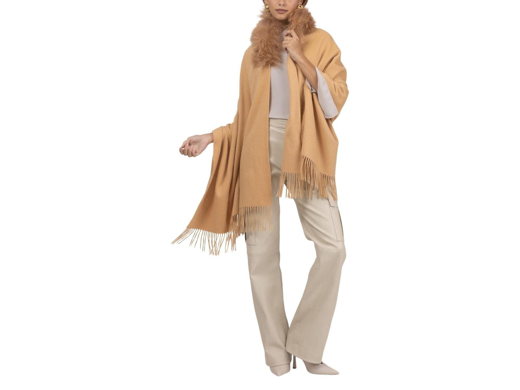 Select Cashmere Stole with Select Lamb Collar — Image 4