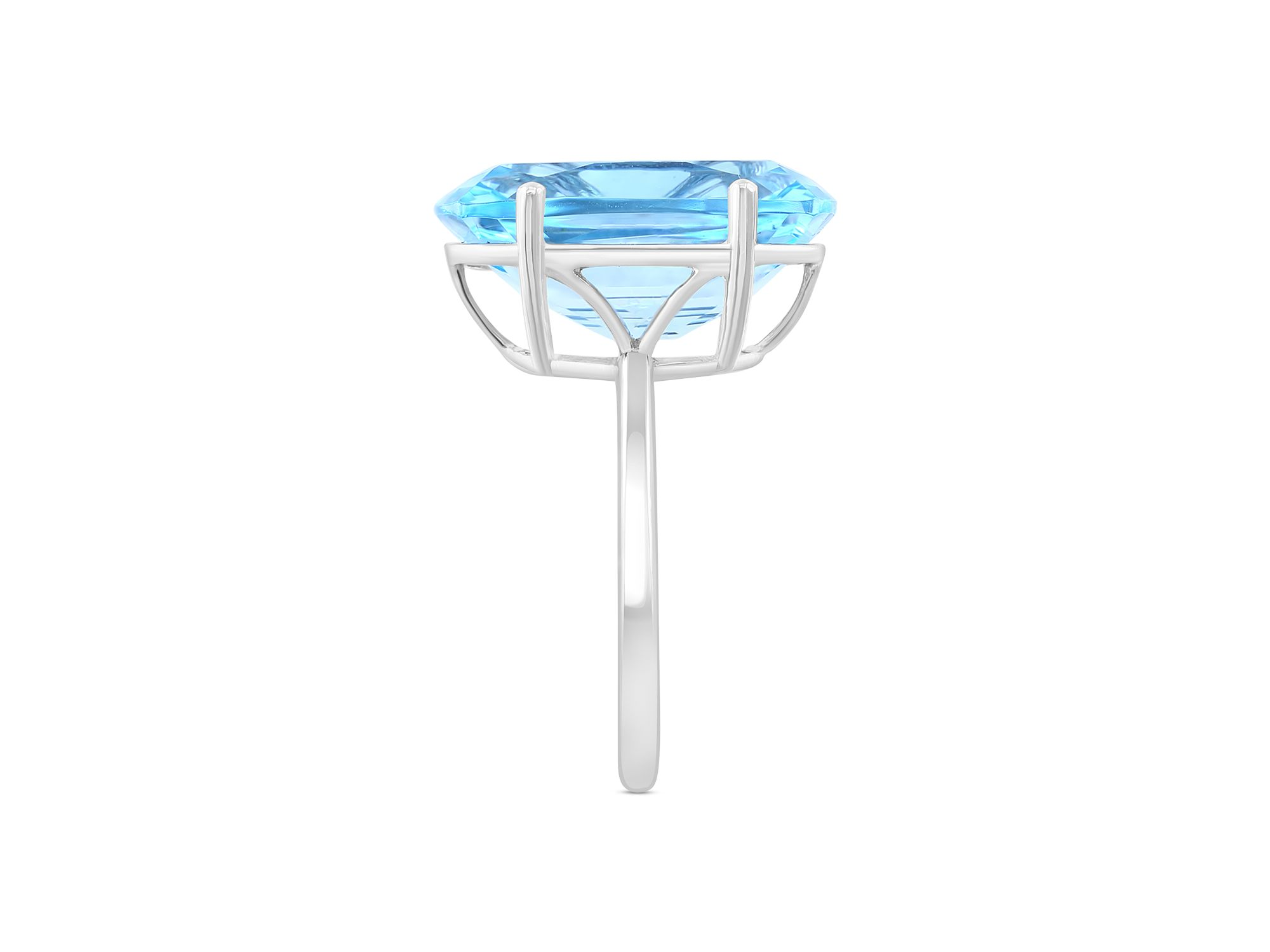 Sky Blue Topaz Statement Ring in 14K White Gold — Image 3