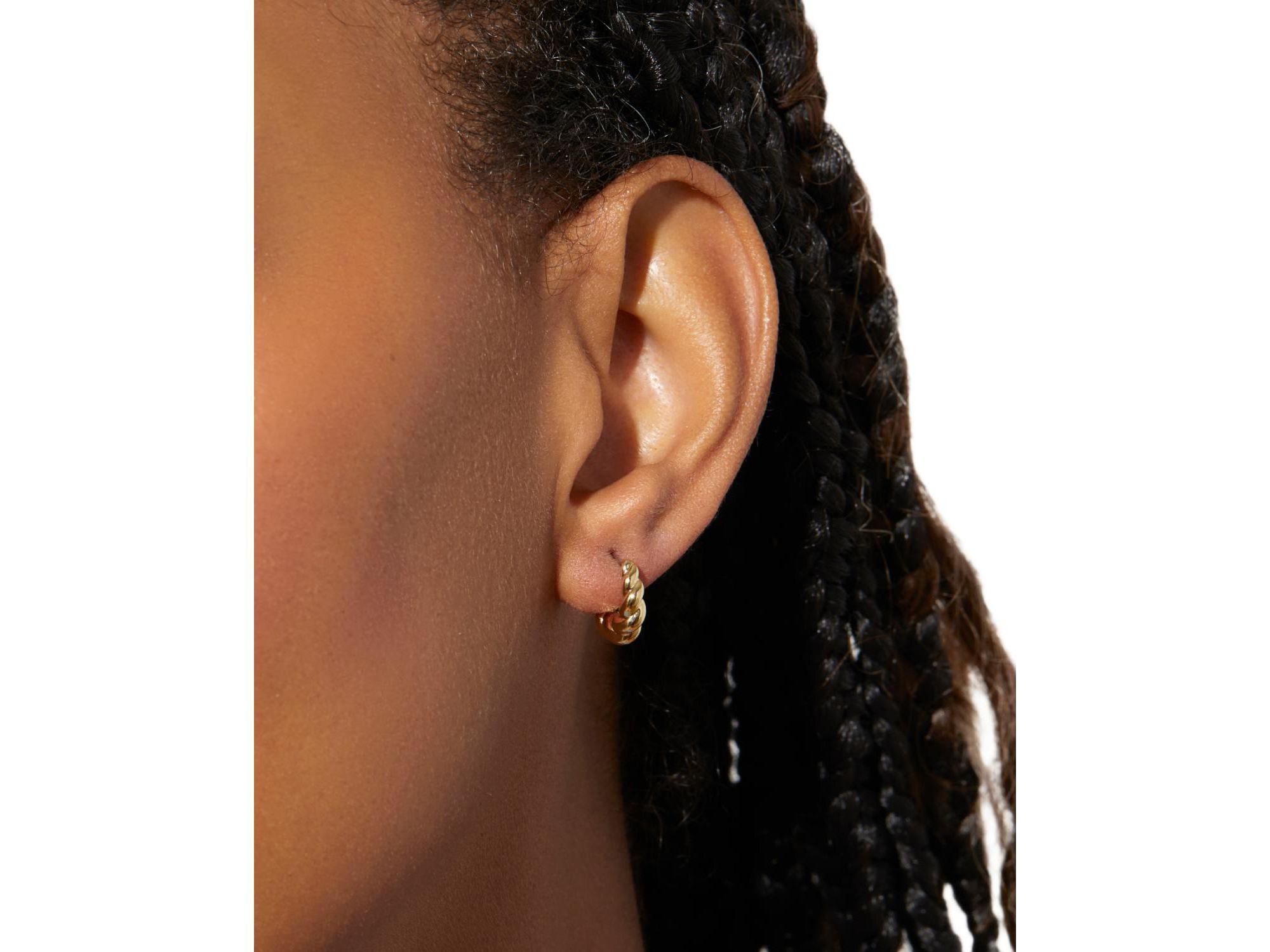 Paris Mini Twisted Hoop Earrings — Image 4
