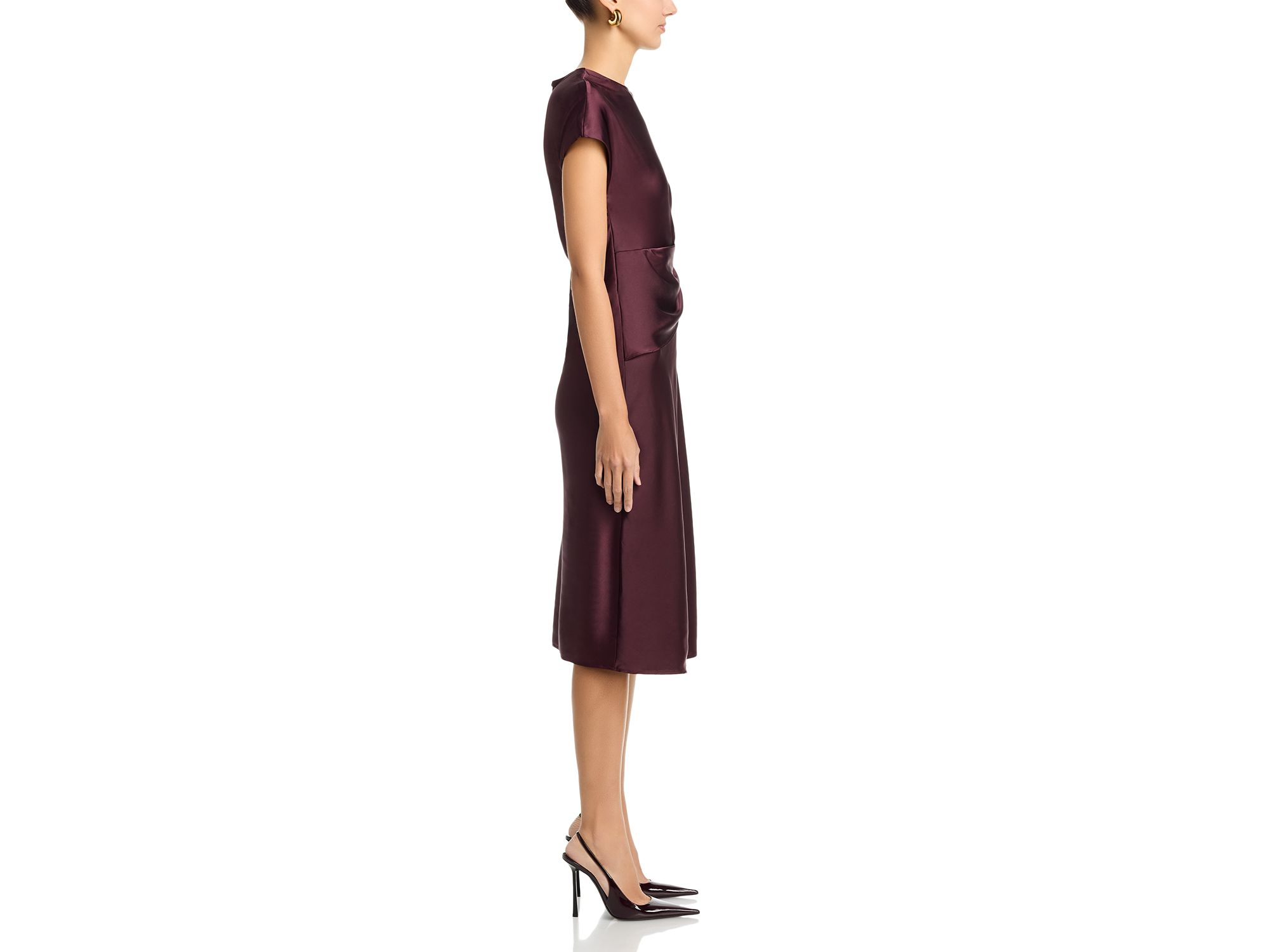 Avery Draped Satin Dress — Image 5
