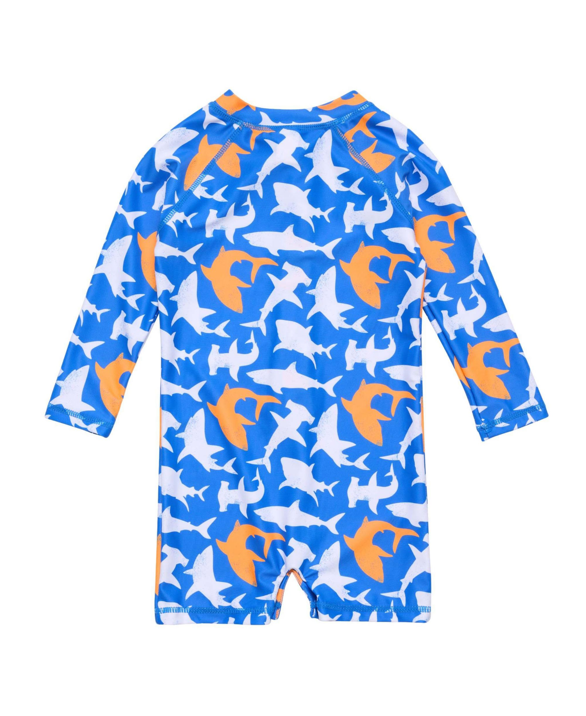 Boys' Shark Squad Long Sleeves Sunsuit - Baby — Image 5
