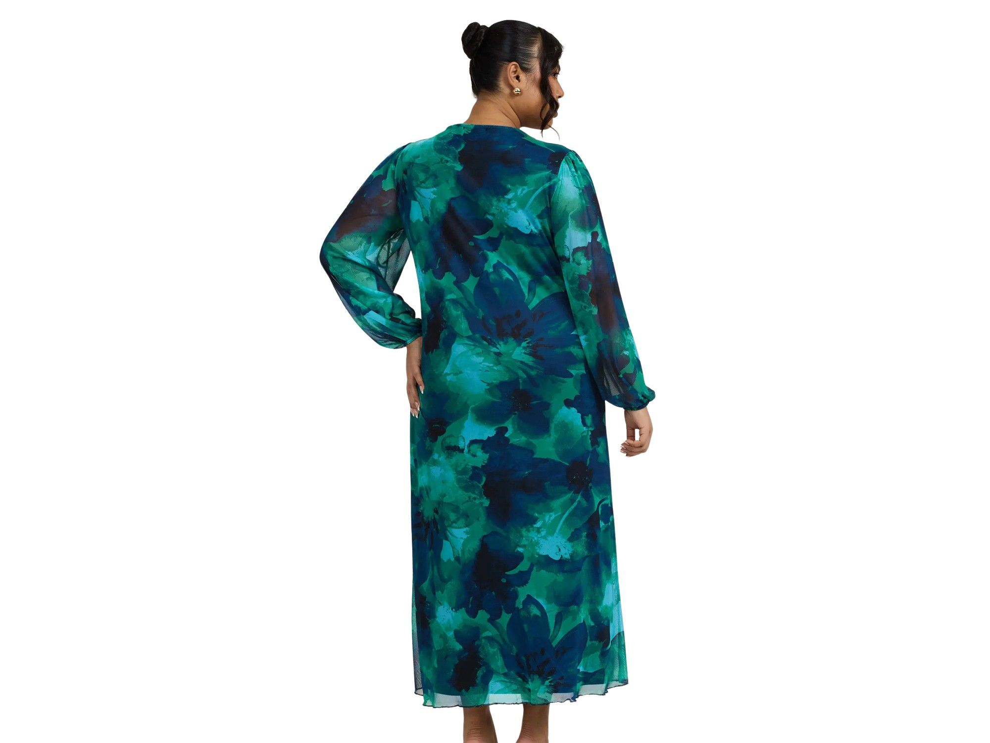 Button Up Plisse Midi Dress — Image 3