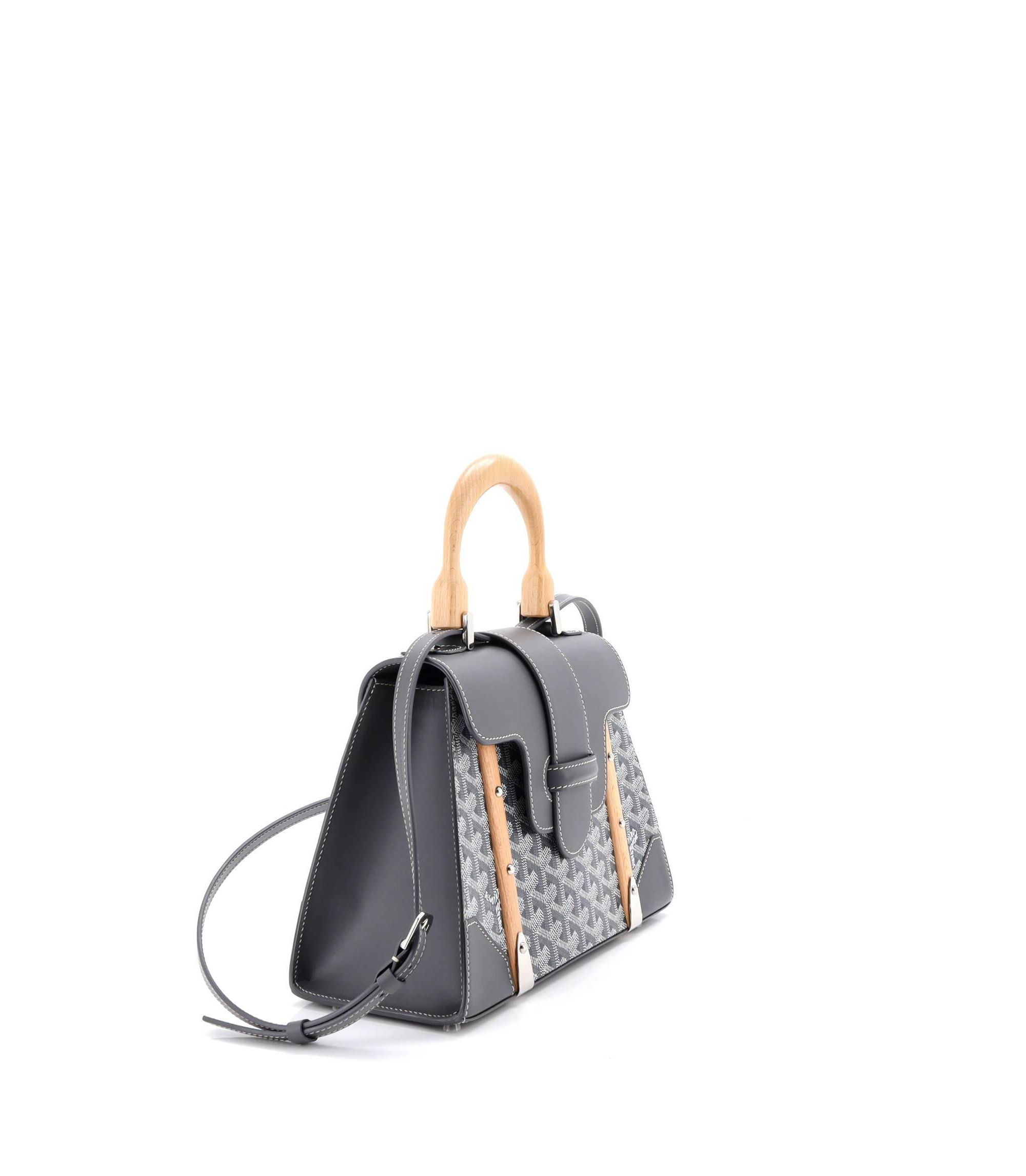 PM Saigon Top Handle Bag Coated Canvas with Leather — Image 4