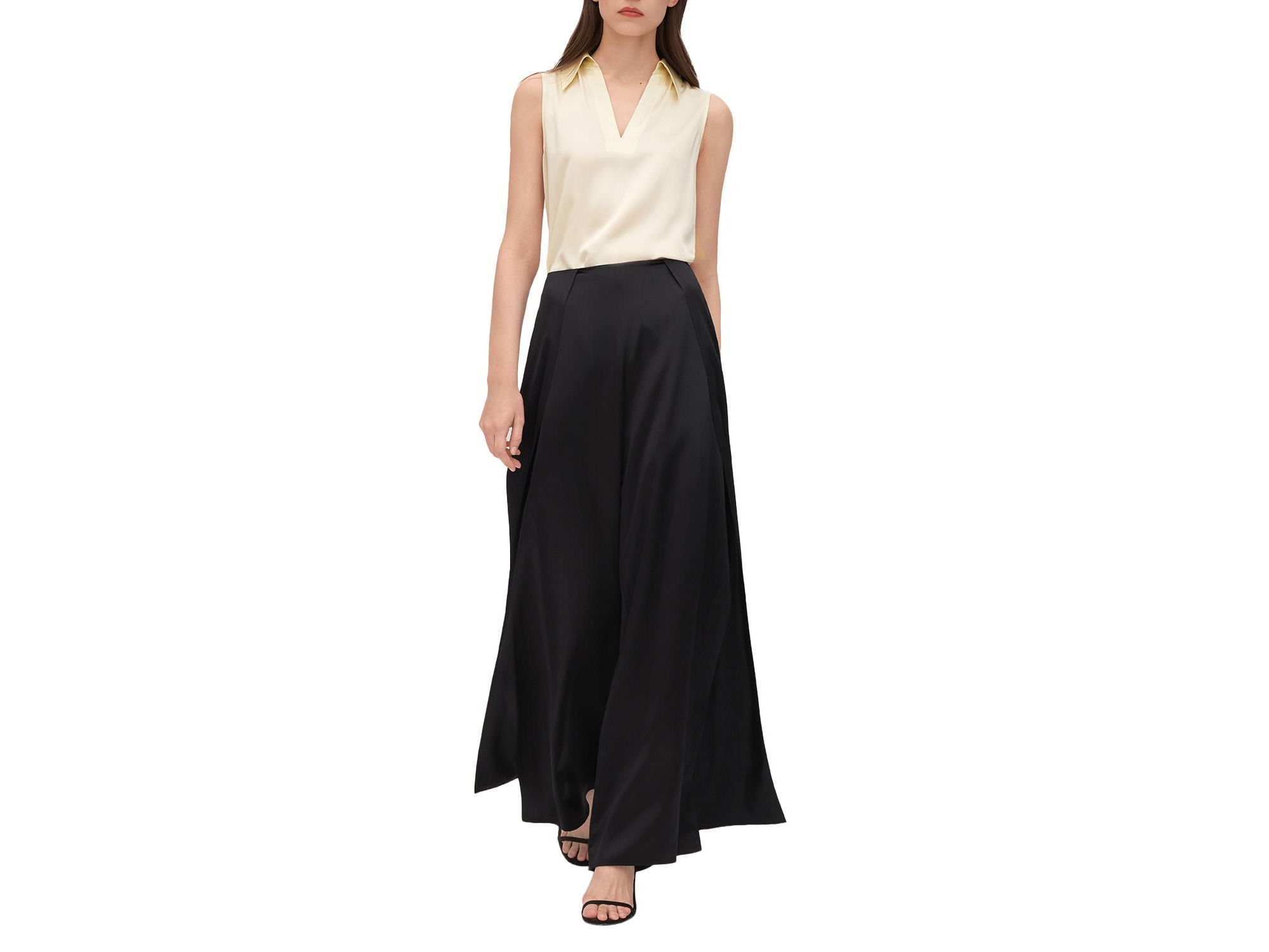 V-Neck Sleeveless Silk Violet Shirt for Women — Image 4