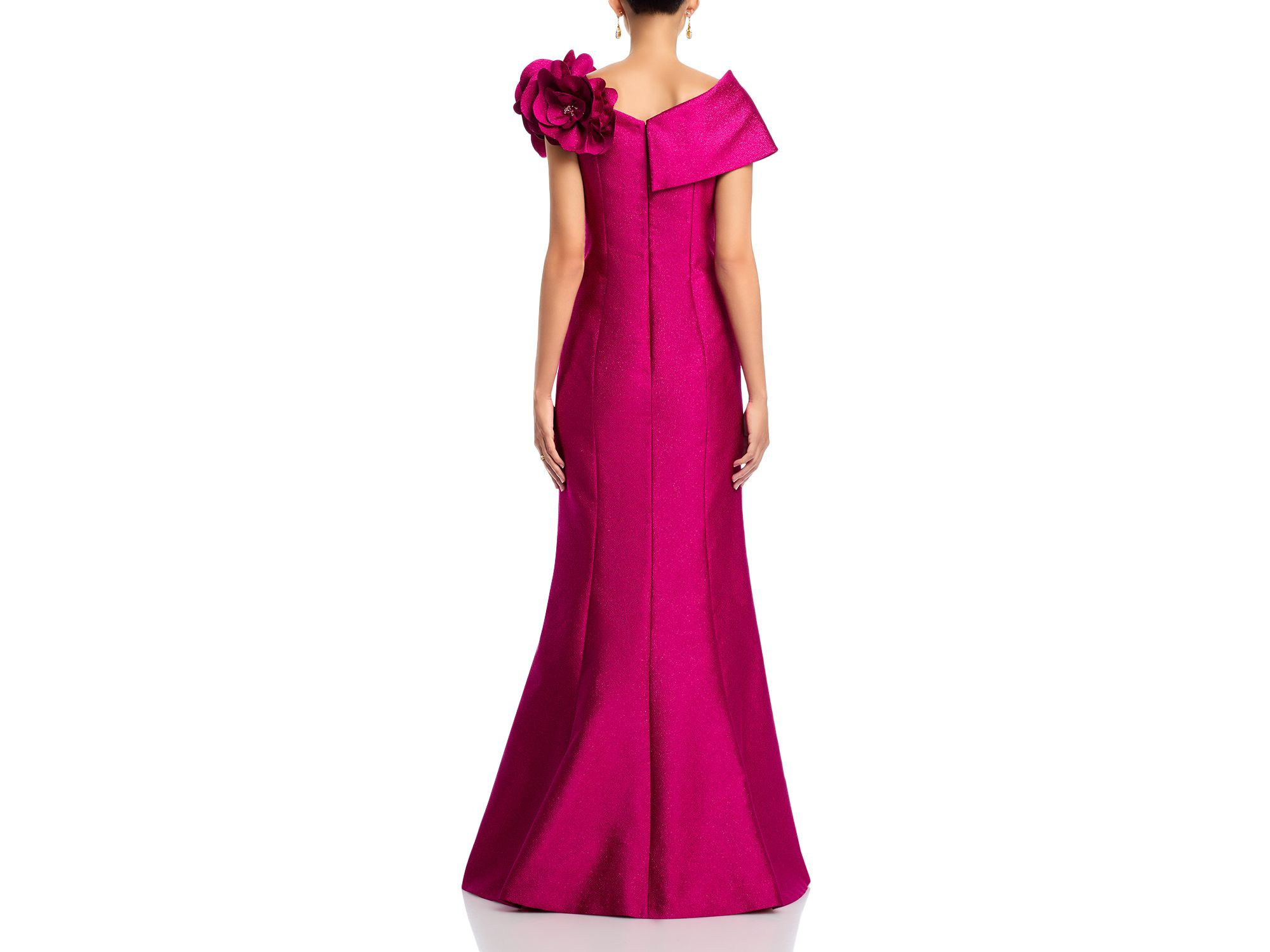Pebble Jacquard 3D Flower Gown — Image 4
