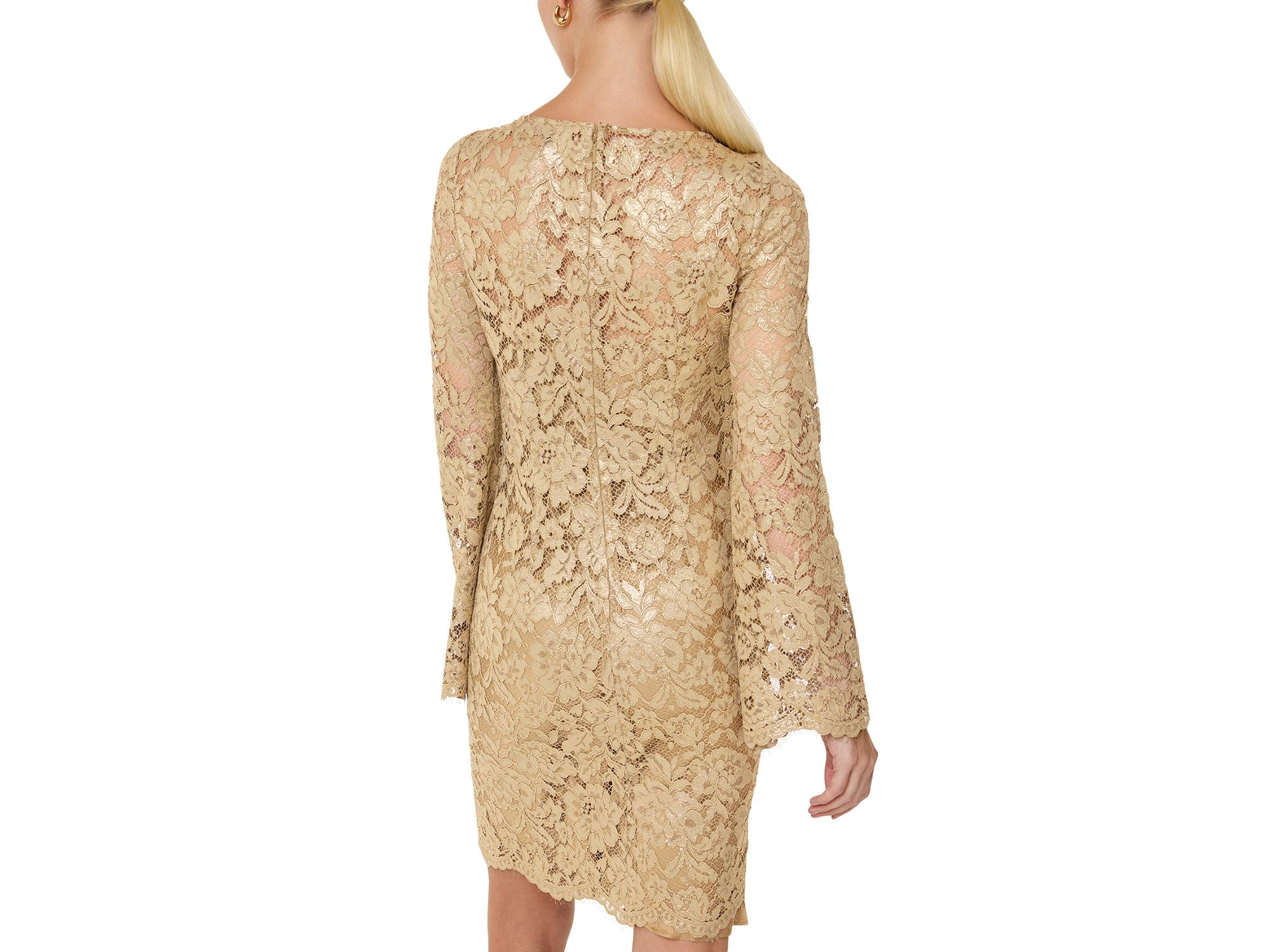 Metallic Lace Mini Dress — Image 4