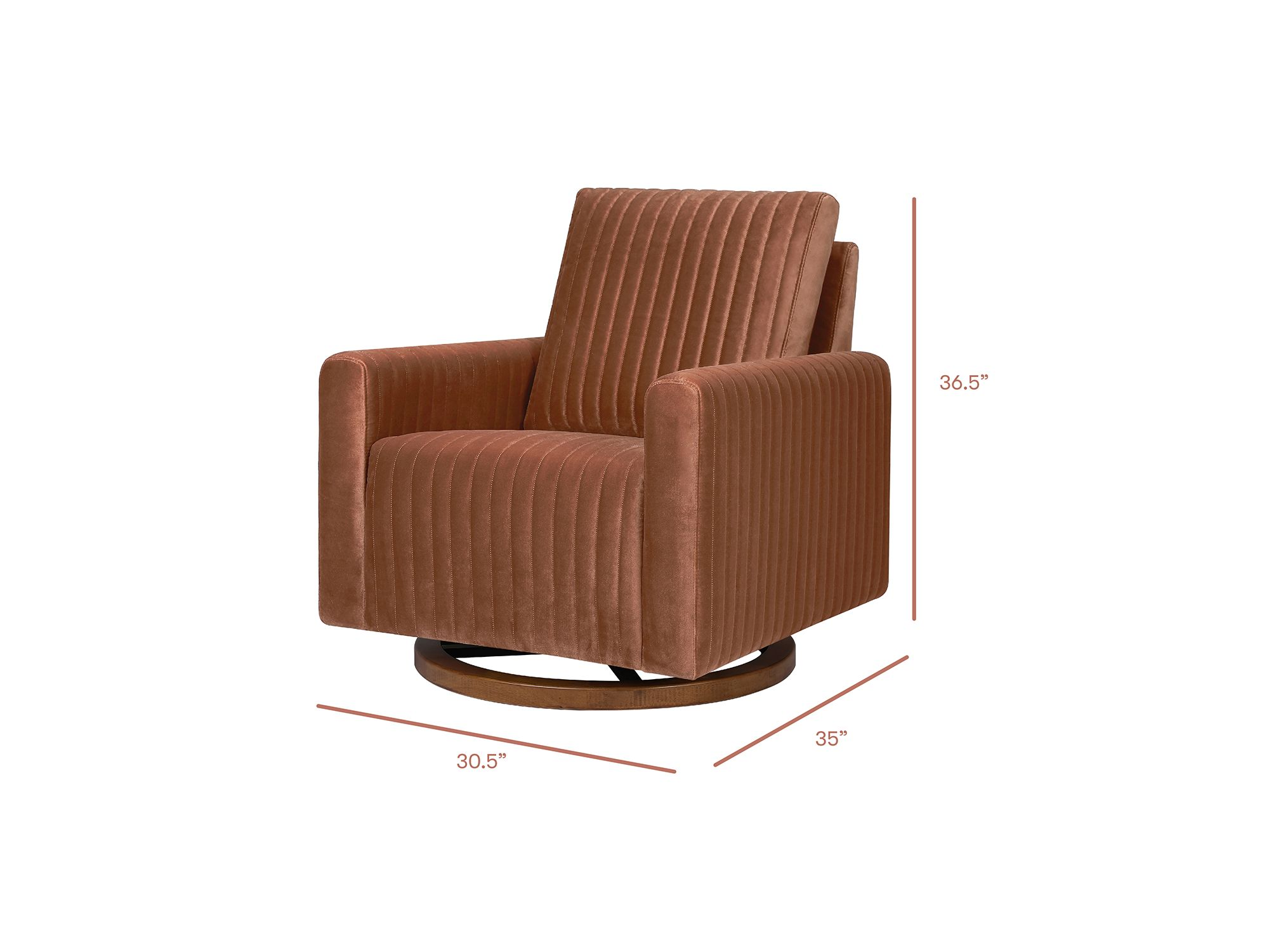 Poe Velvet Channeled Swivel Glider — Image 9