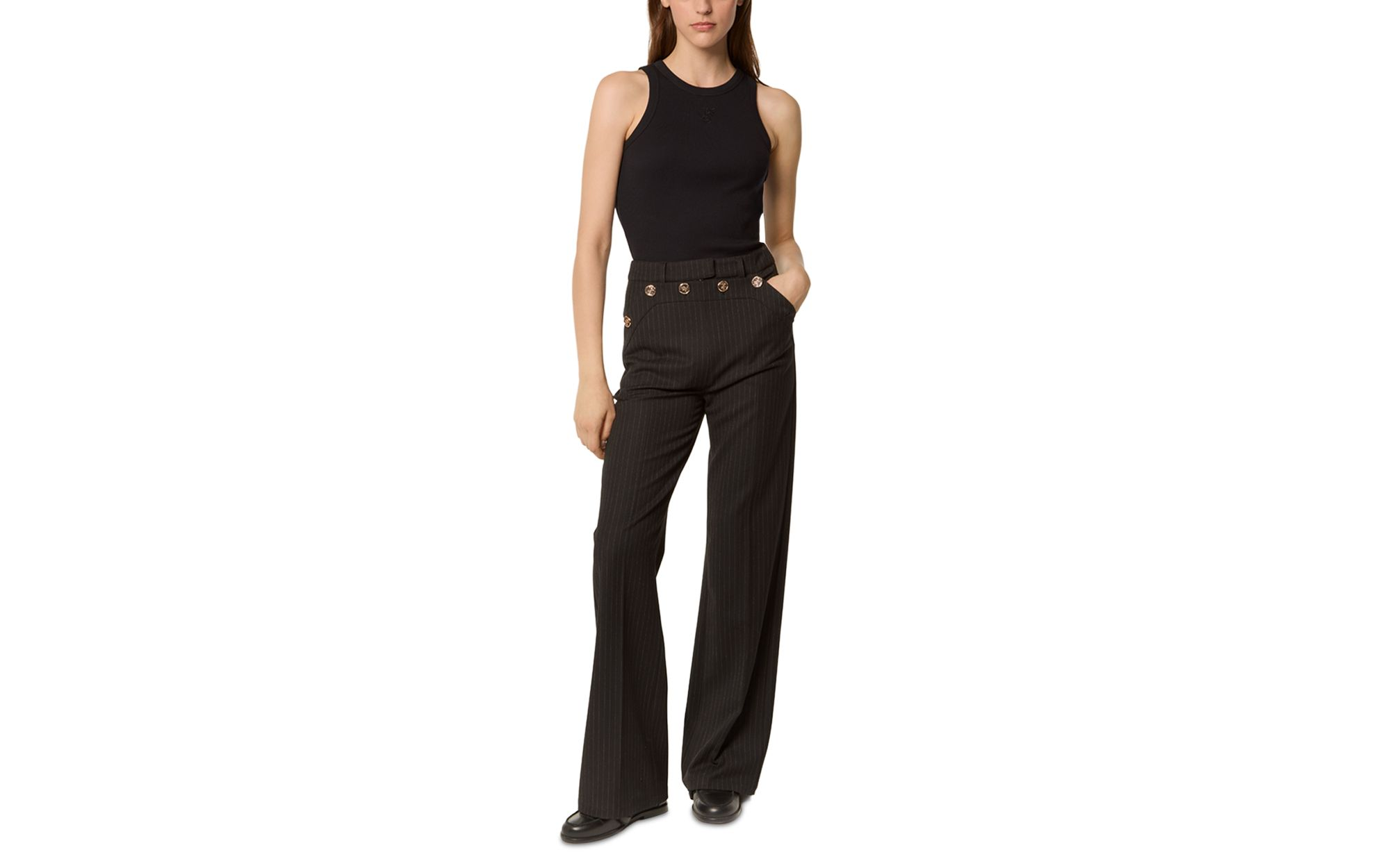 Paxtona Pinstriped Pants — Image 4