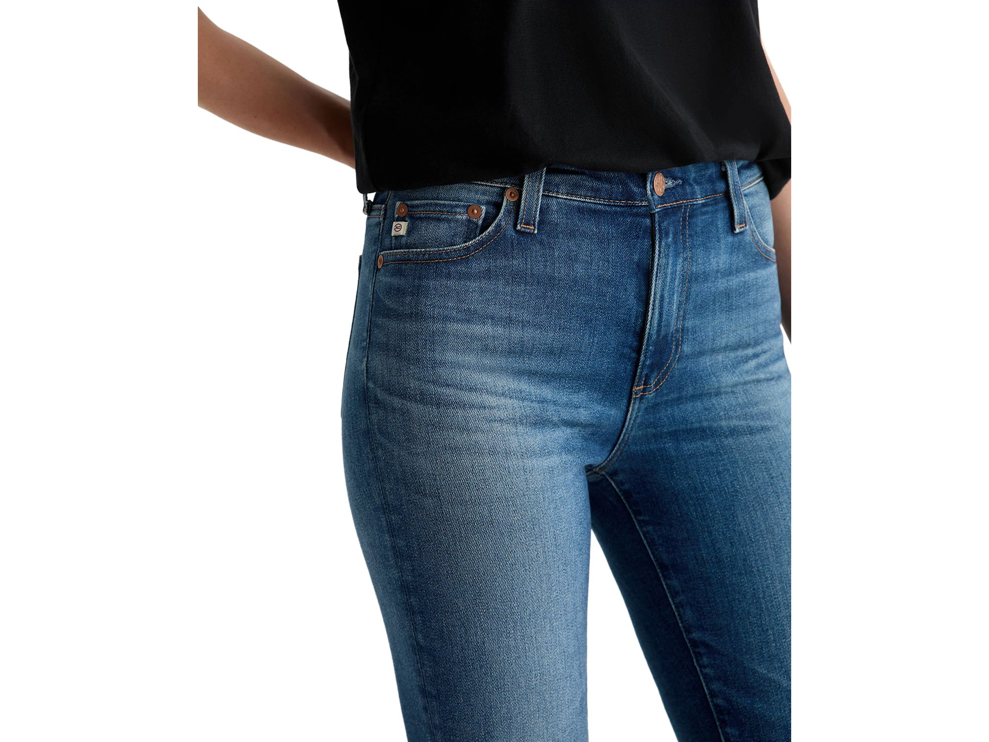 Mari Mid Rise Slim Straight Leg Jeans in 12 Years Assumption — Image 3