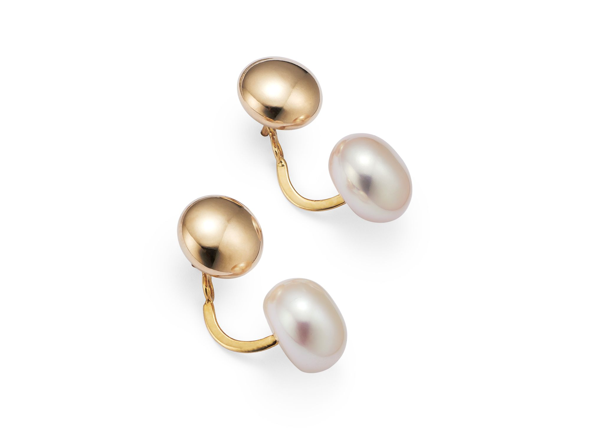 14K Yellow Gold Ear Jackets with Cultured Freshwater Pearls - Exclusive — Image 4