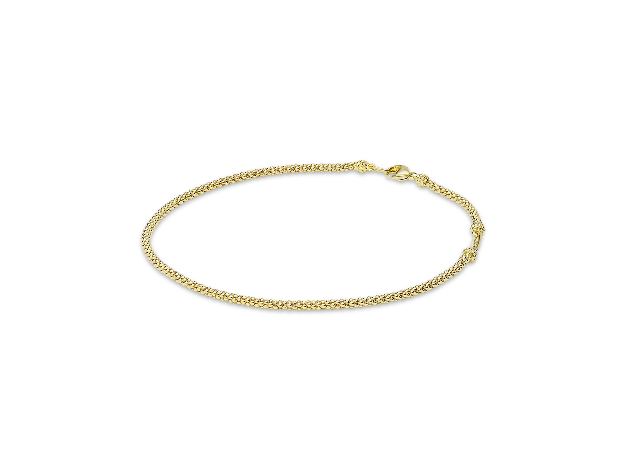 18K Gold Caviar Bracelet, 2mm — Image 3