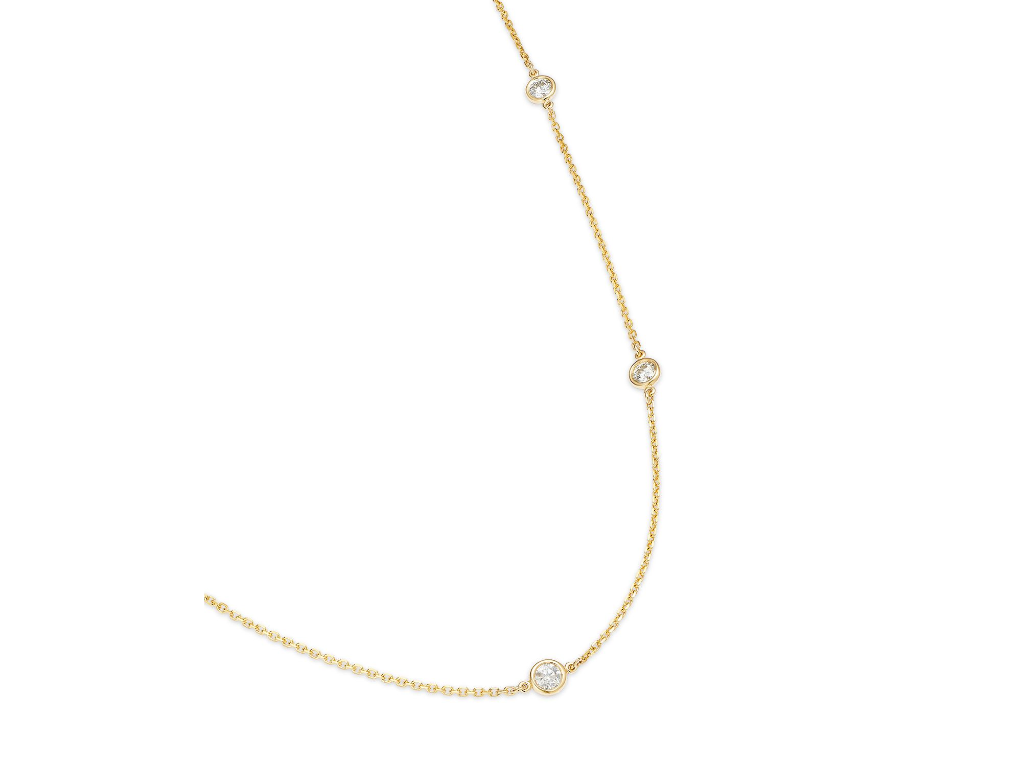 Fine Collection Diamond Bezel Station Necklace in 14K Gold, 0.75 tcw — Image 3