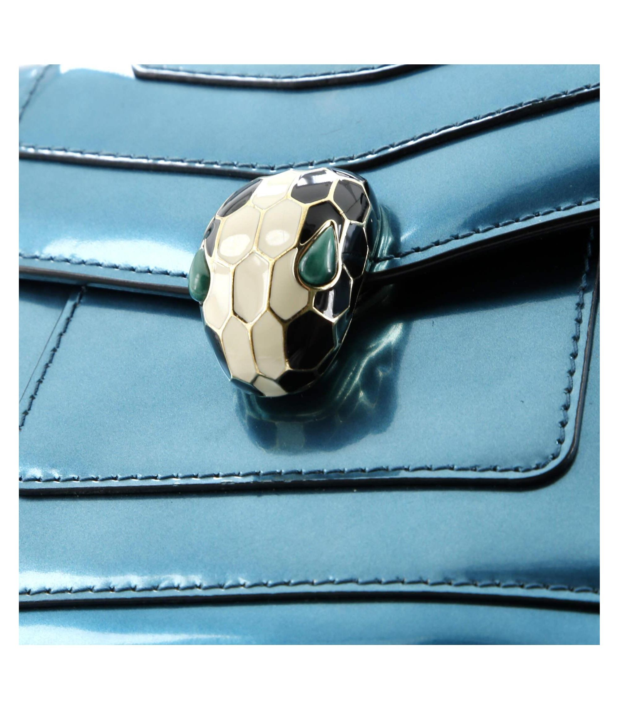 Small Serpenti Forever Square Shoulder Bag Metallic Leather — Image 3