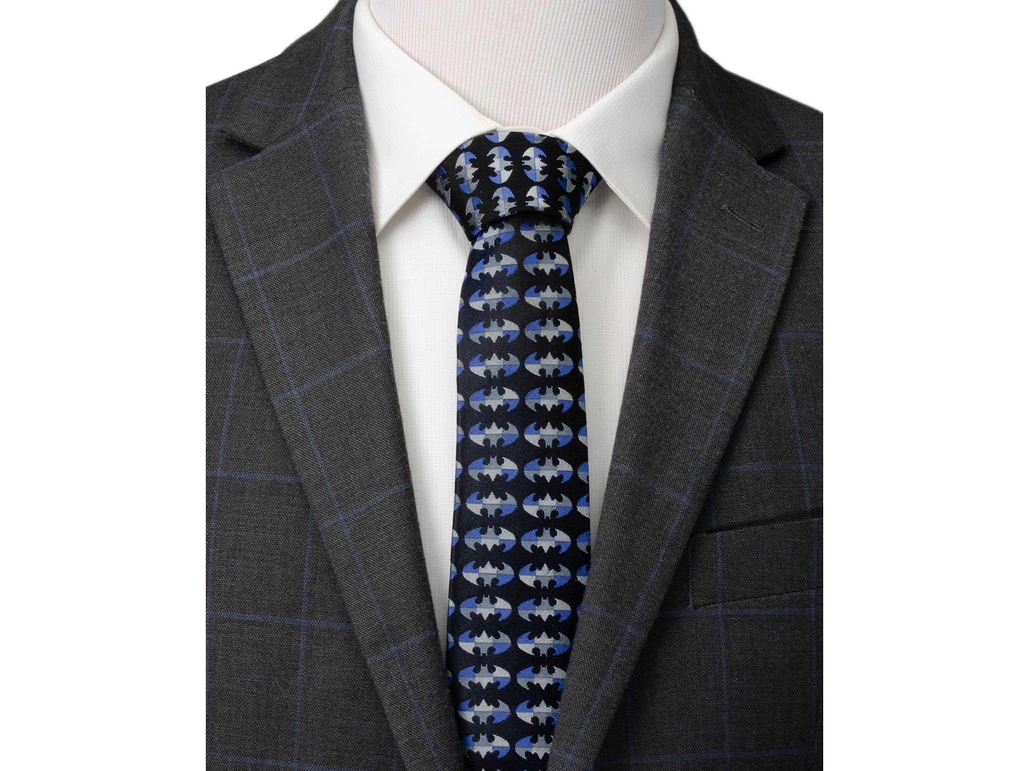 Batman Blue Blocked Silk Tie — Image 3