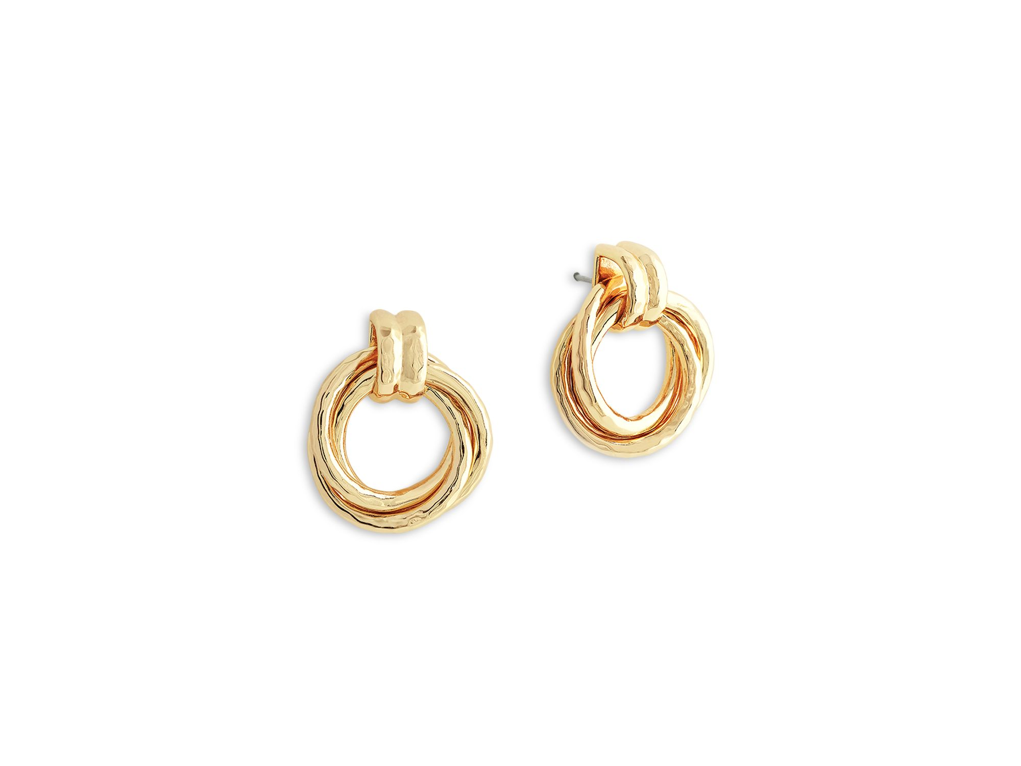 Neptune Triple Ring Drop Earrings — Image 3